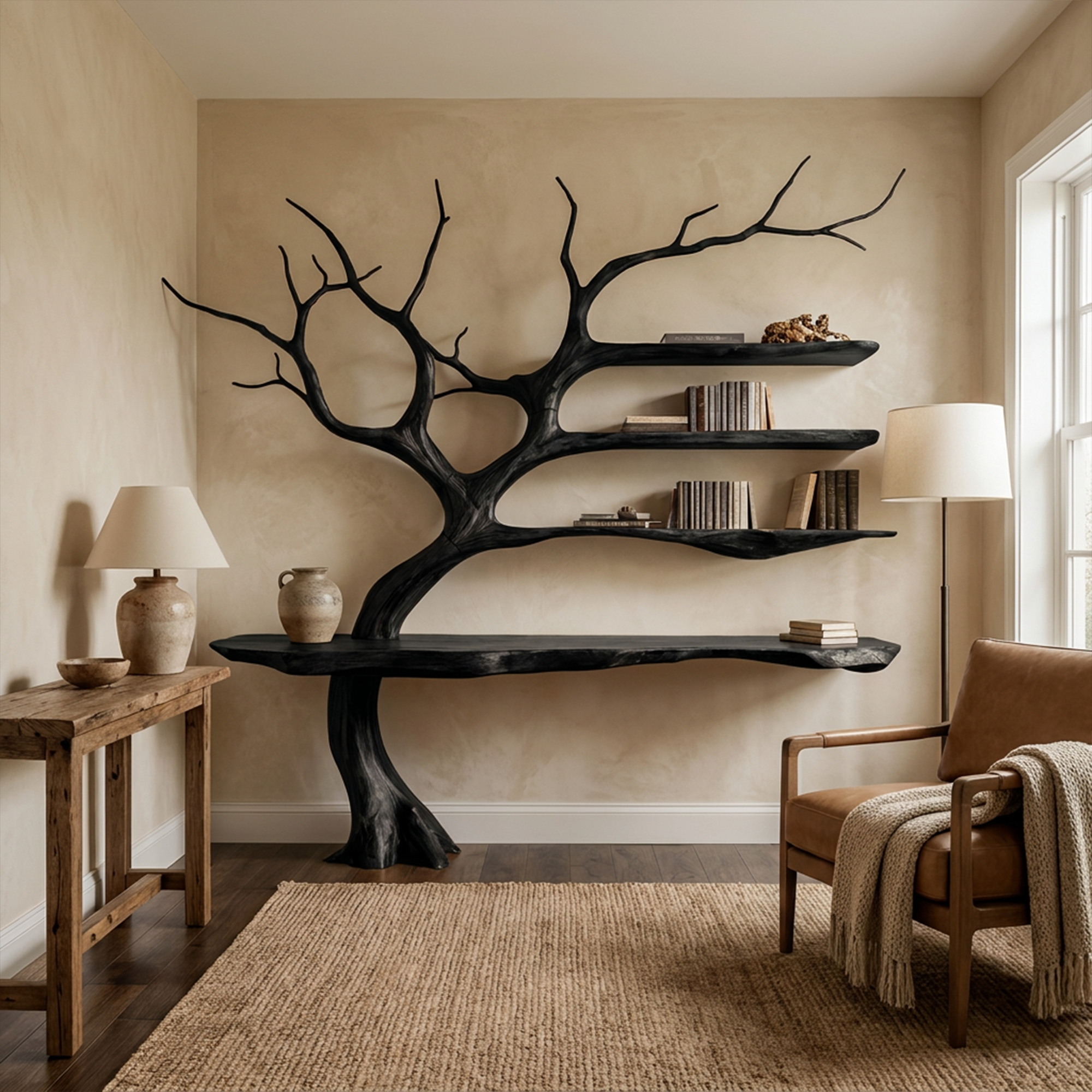 Rustic Console Table Artistic Tree Branch Reading Room SINLKICS301