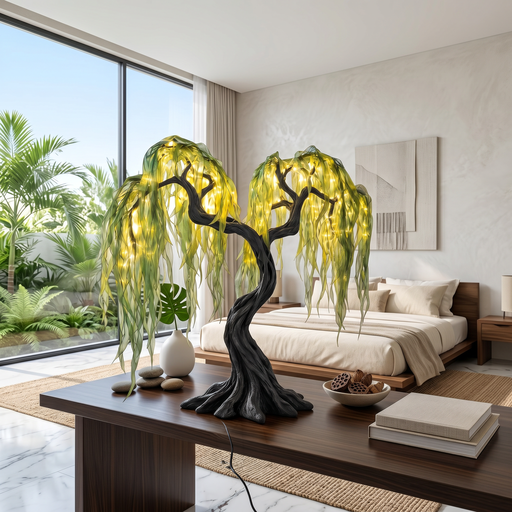 Modern Organic Willow Tree Table Lamp For Bedroom SINLSATL012