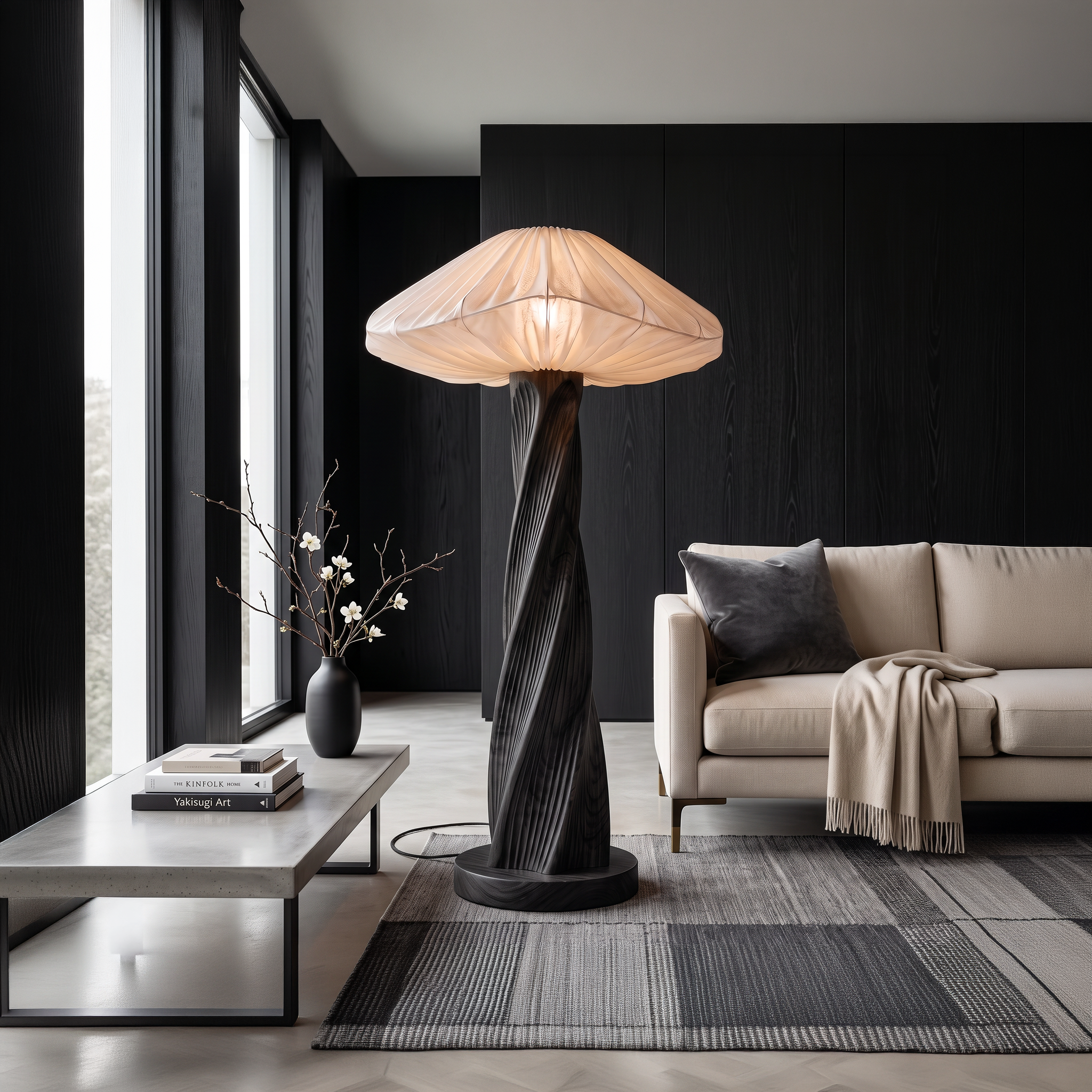 Rustic Mushroom Floor Lamp Twisted Tree Trunk Living Room SINLSAFLP135