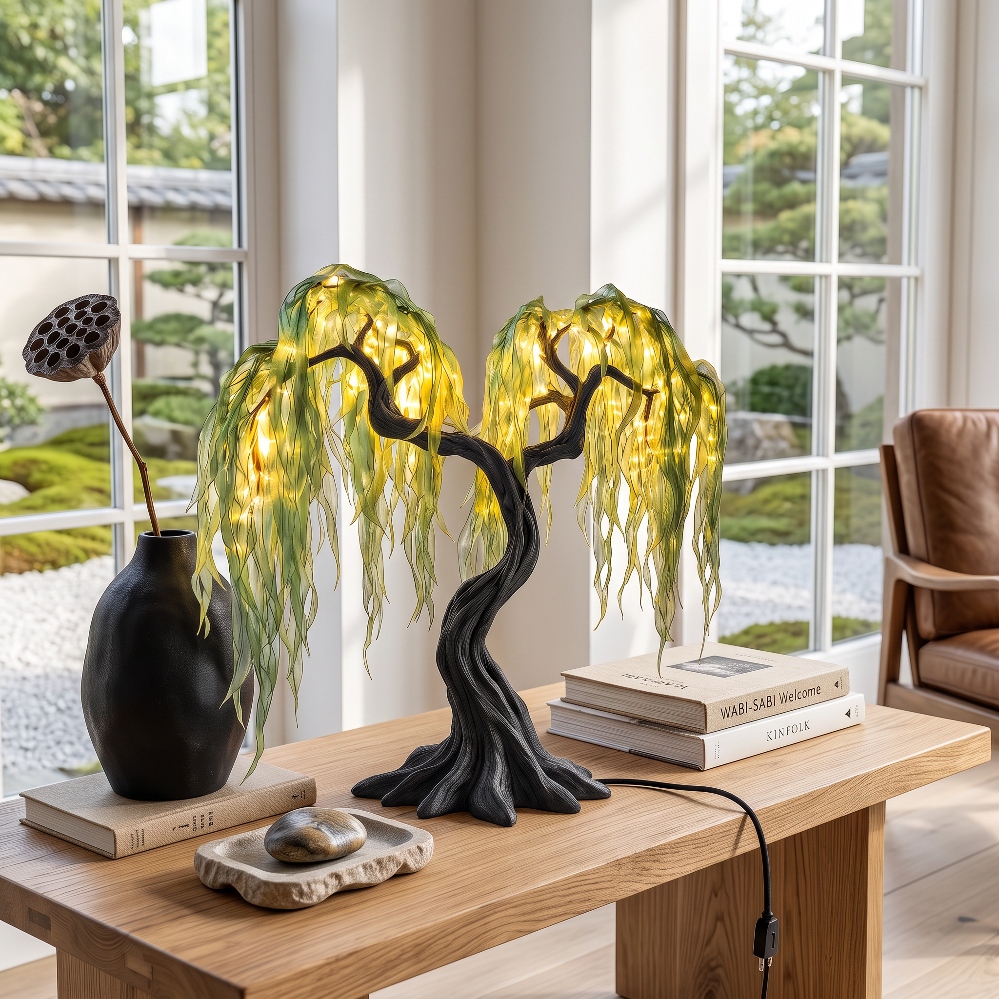 Rustic Fairy Light Tree Table Lamp For Nightstand SINLSATL021