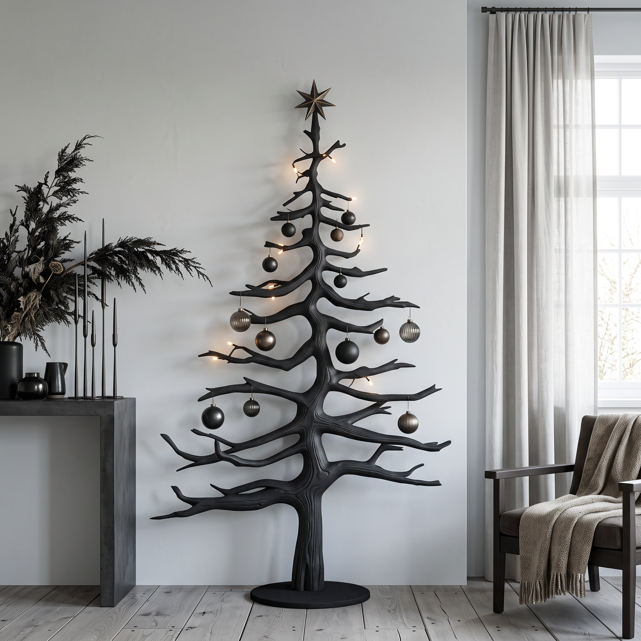 Rustic Christmas Tree Wall Decor Living Room SINLSATB583