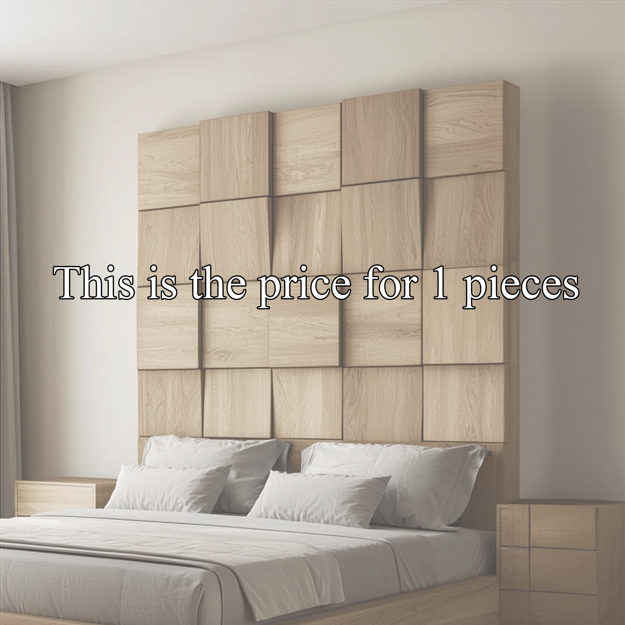 Rustic Organic Wooden Panel Headboard Solid Wood Bedroom Interior Architectural Wall Feature SINLKIDH008D