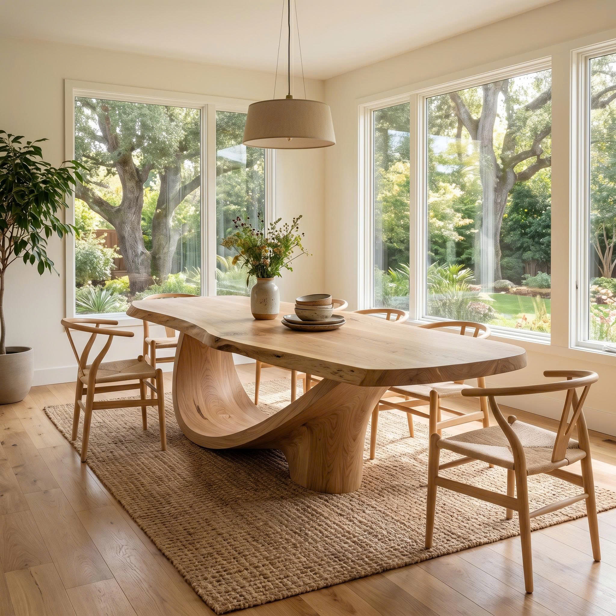 Rustic Natural Wood Dining Table For Dining Room And Kitchen SINLKIDT163