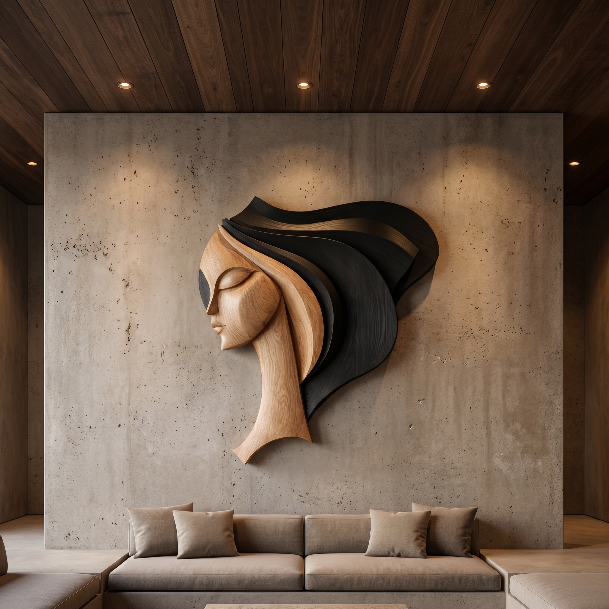 Wall Art Female Face Wall Decor Sculpture For Living Room SINLHAWD068