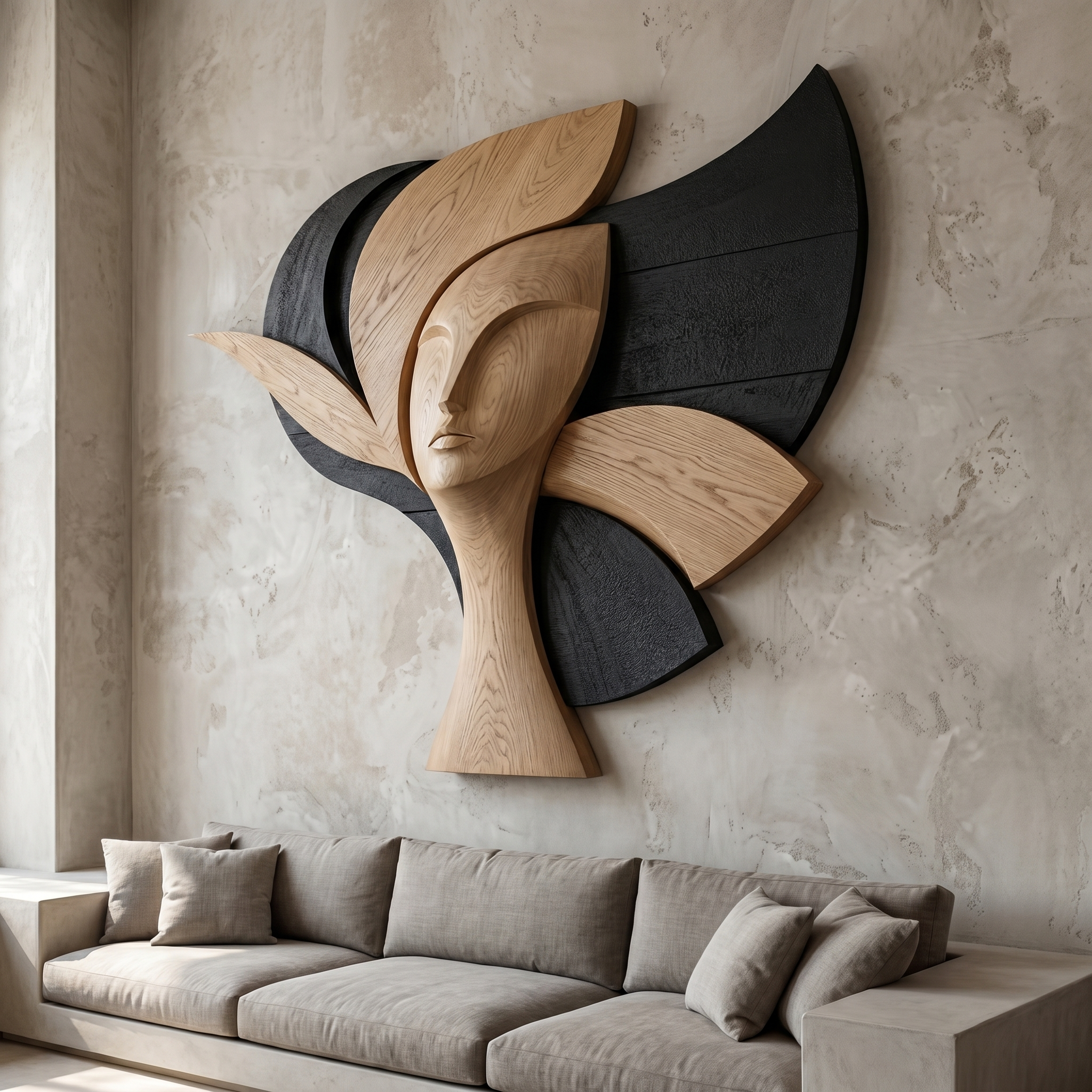Statement Woman Face Wall Decor For Living Room SINLHAWD071