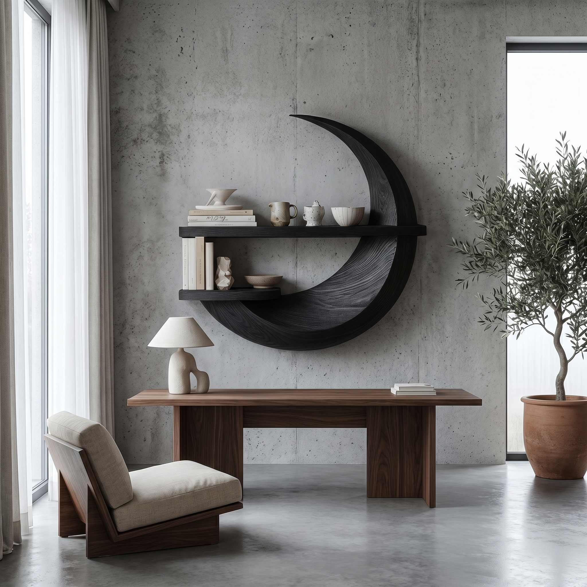 Rustic Floating Shelf With Natural Wood Display Storage For Living Room SINLHAFL546
