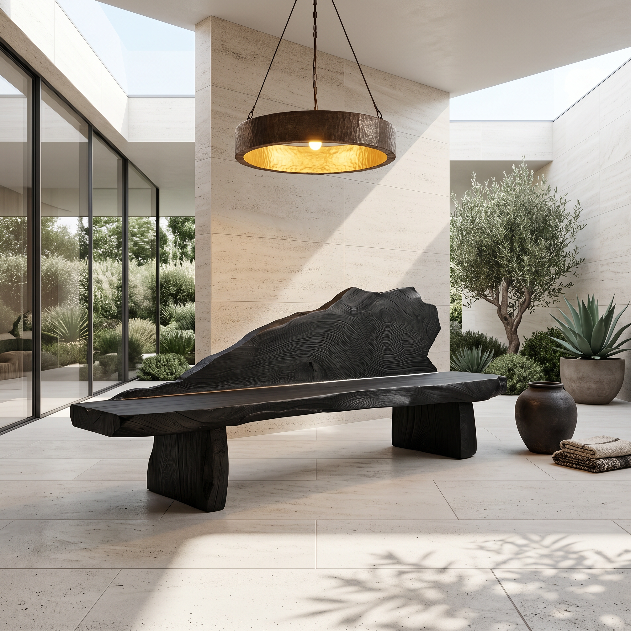 Rustic Hallway Bench With Natural Live Edge For Hallway And Foyer SINLHABEN139