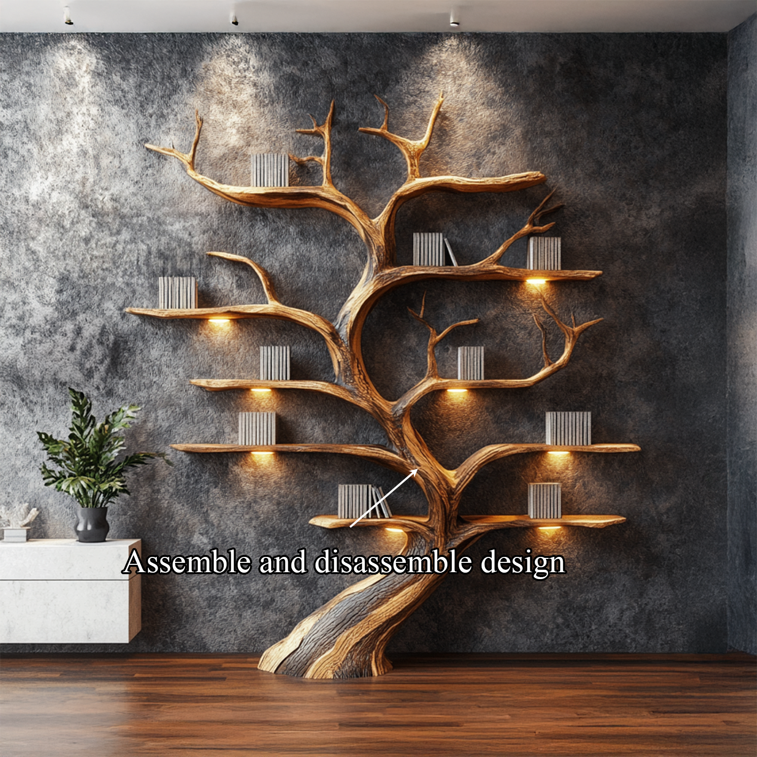Rustic Tree Shelf Handmade Wood Wall Mounted Gift SINLSATB194
