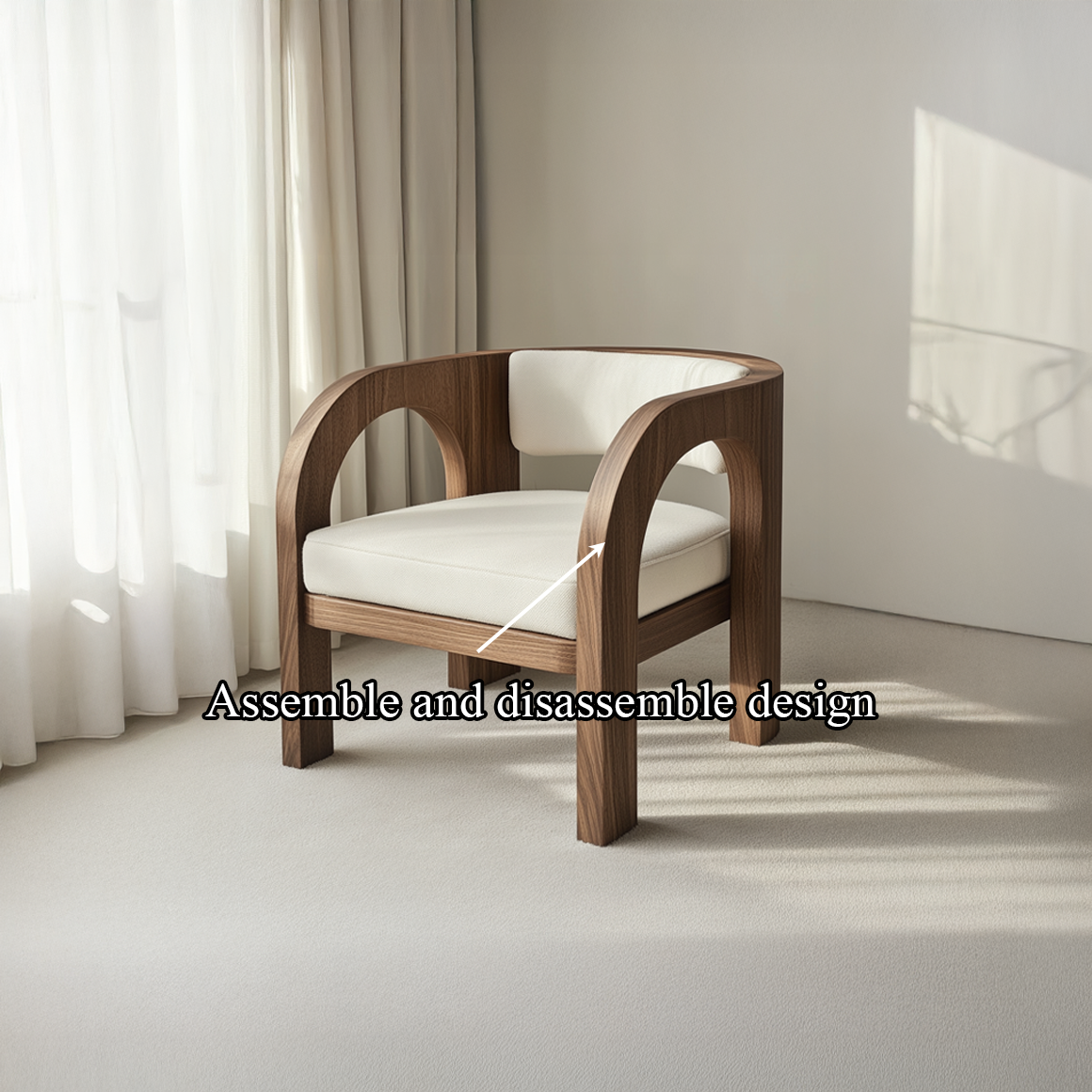 Organic Minimal Accent Chair Living Room Or Office SINLSAWC021