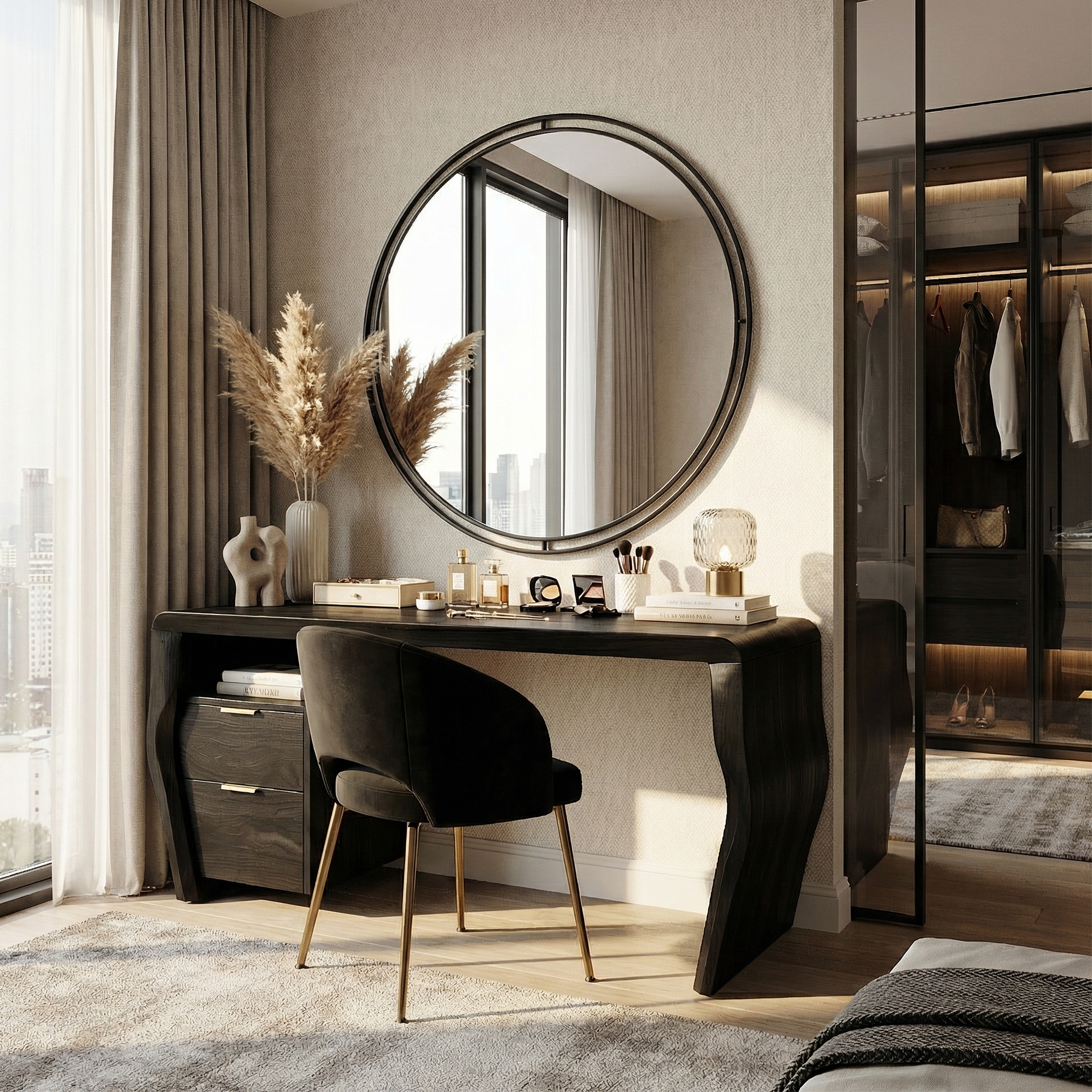 Mid Century Vanity Desk Bedroom Apartment Makeup Area SILDTTRMV018