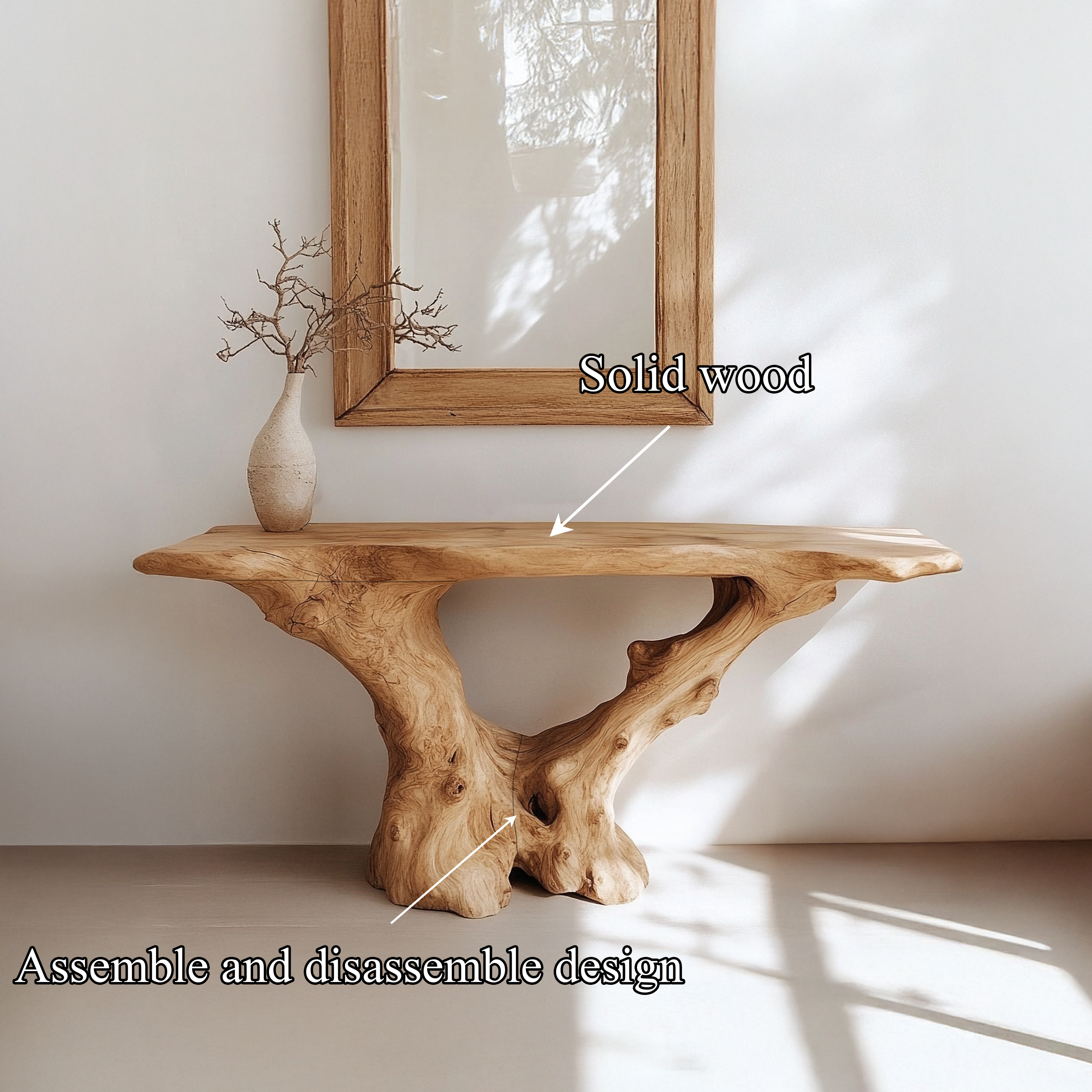Rustic Handcrafted Wood Console Table Living Room SINLSACS437