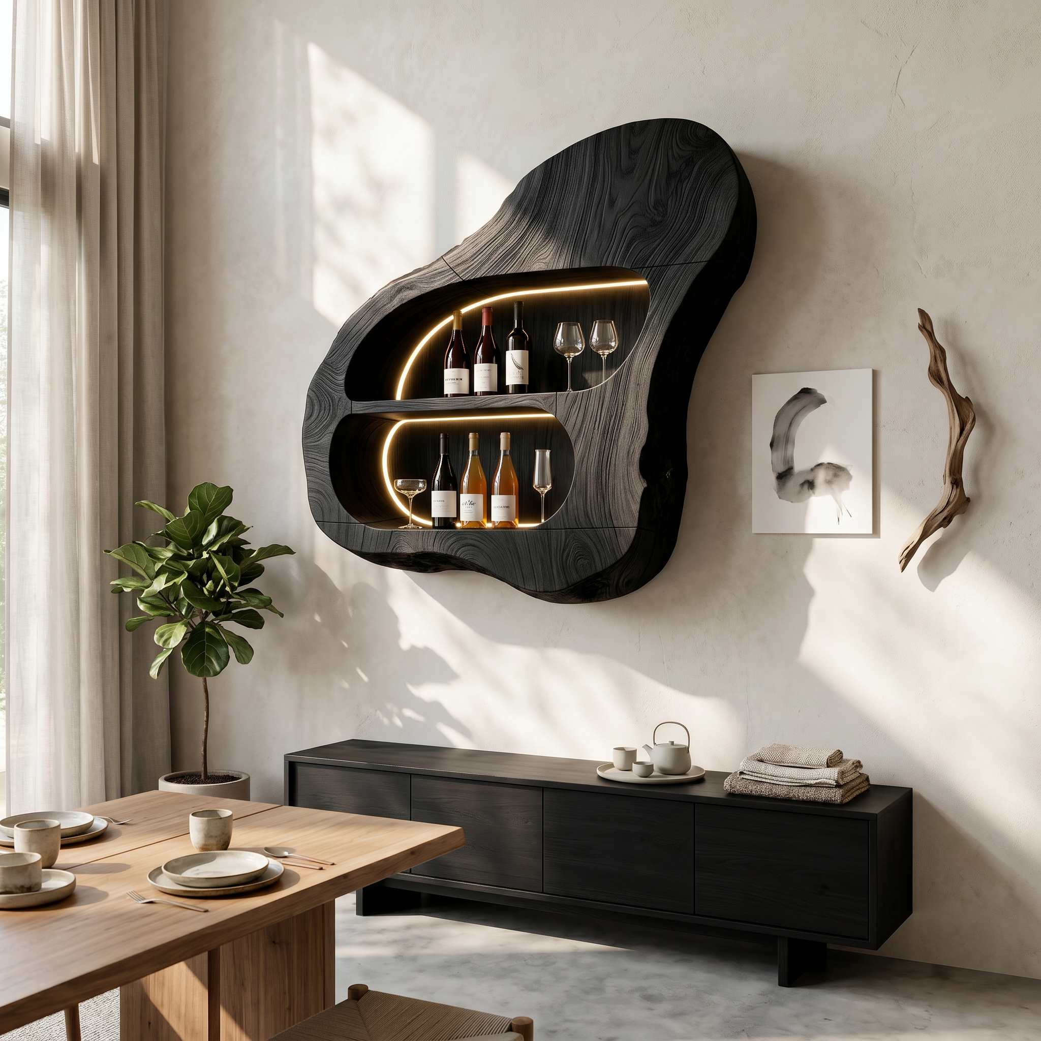 Contemporary Glass Holder Wine Rack Shelf For Dining Room SILDTTNWH020