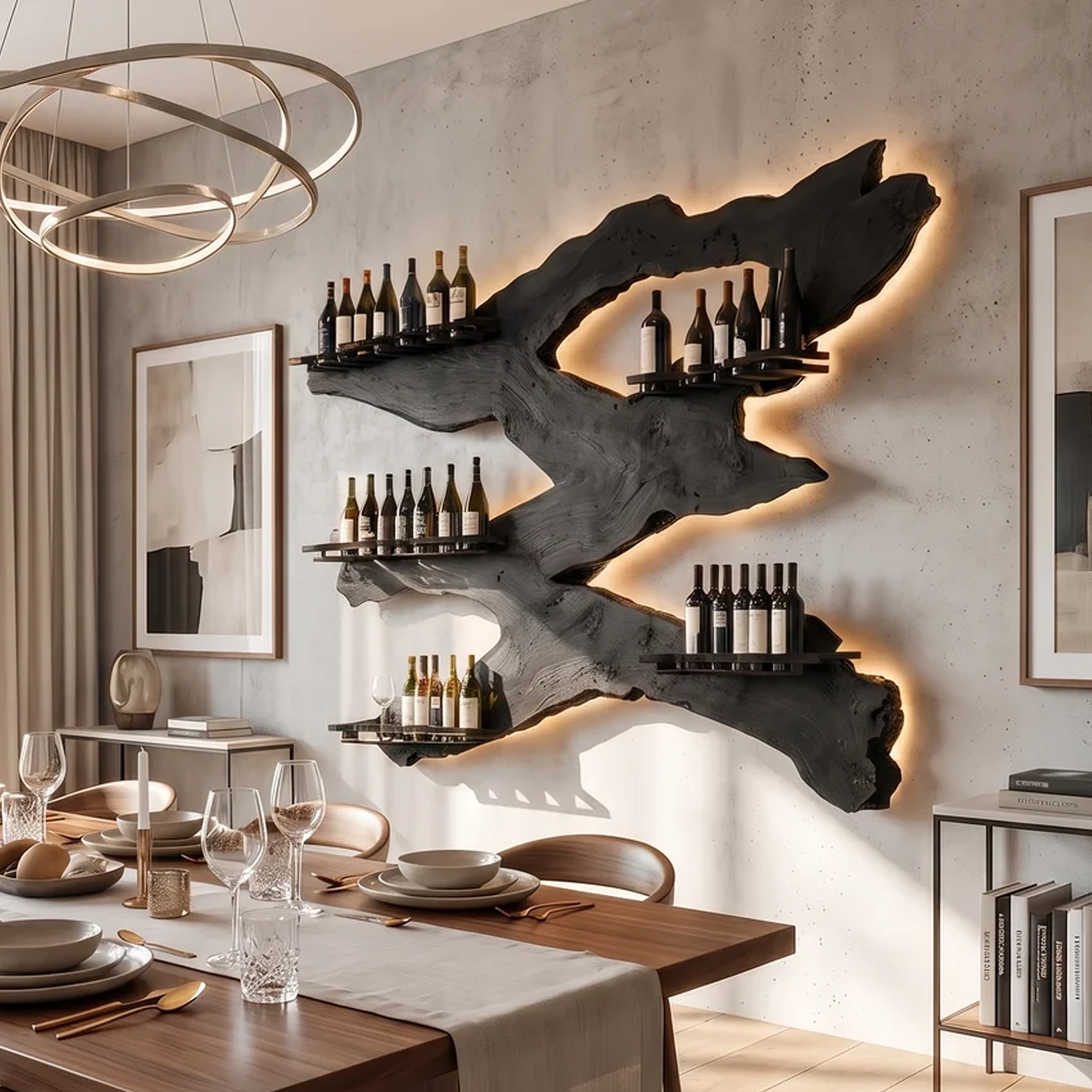 Handcrafted Wine Holder For Kitchen Wine Wall Accent SILDTTRWH027