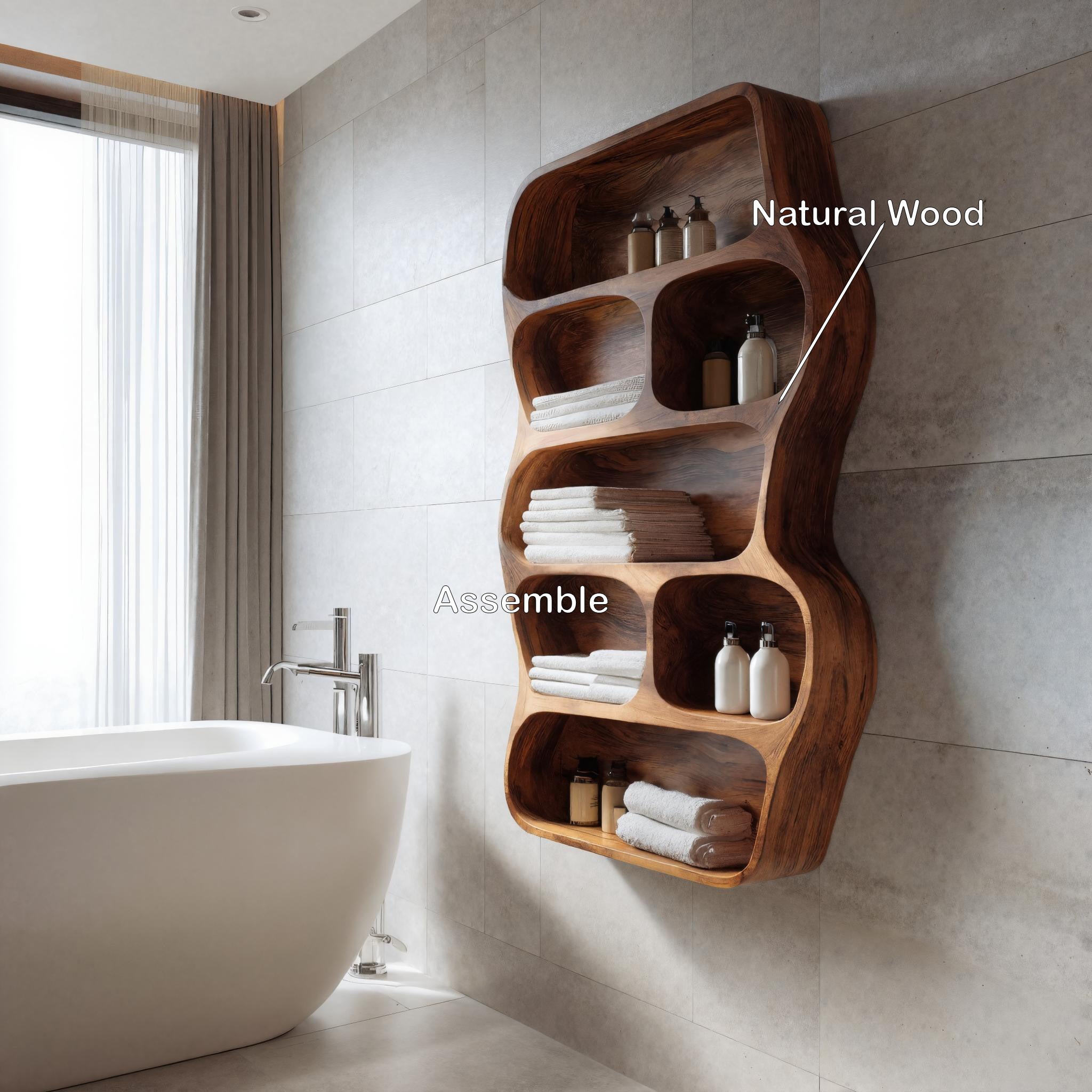 Contemporary Wall Shelf For Bathroom Space RTTHHNBAS007