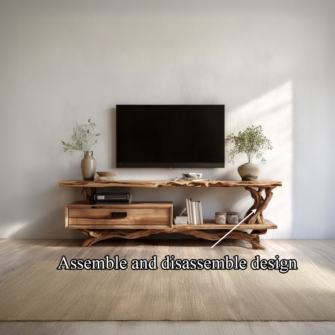Rustic Live Edge TV Cabinet Living Room SINLSASC211