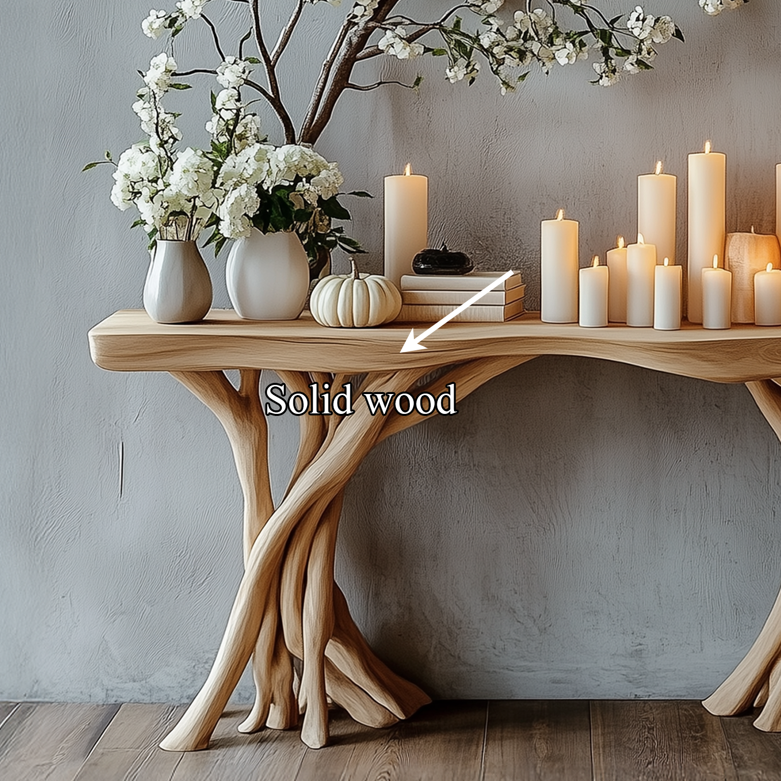 Driftwood Console Table Organic Wood Rustic Art Gift SINLSACS087