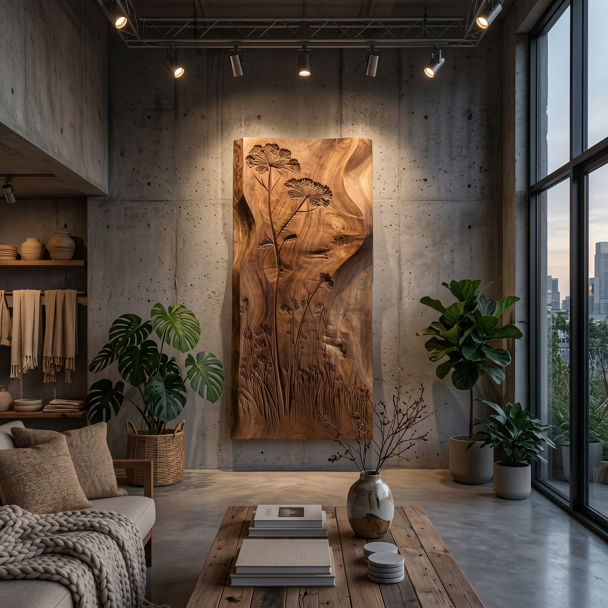 Botanical Wall Panel With Wildflower Relief For Hallway SILDTTRWA153
