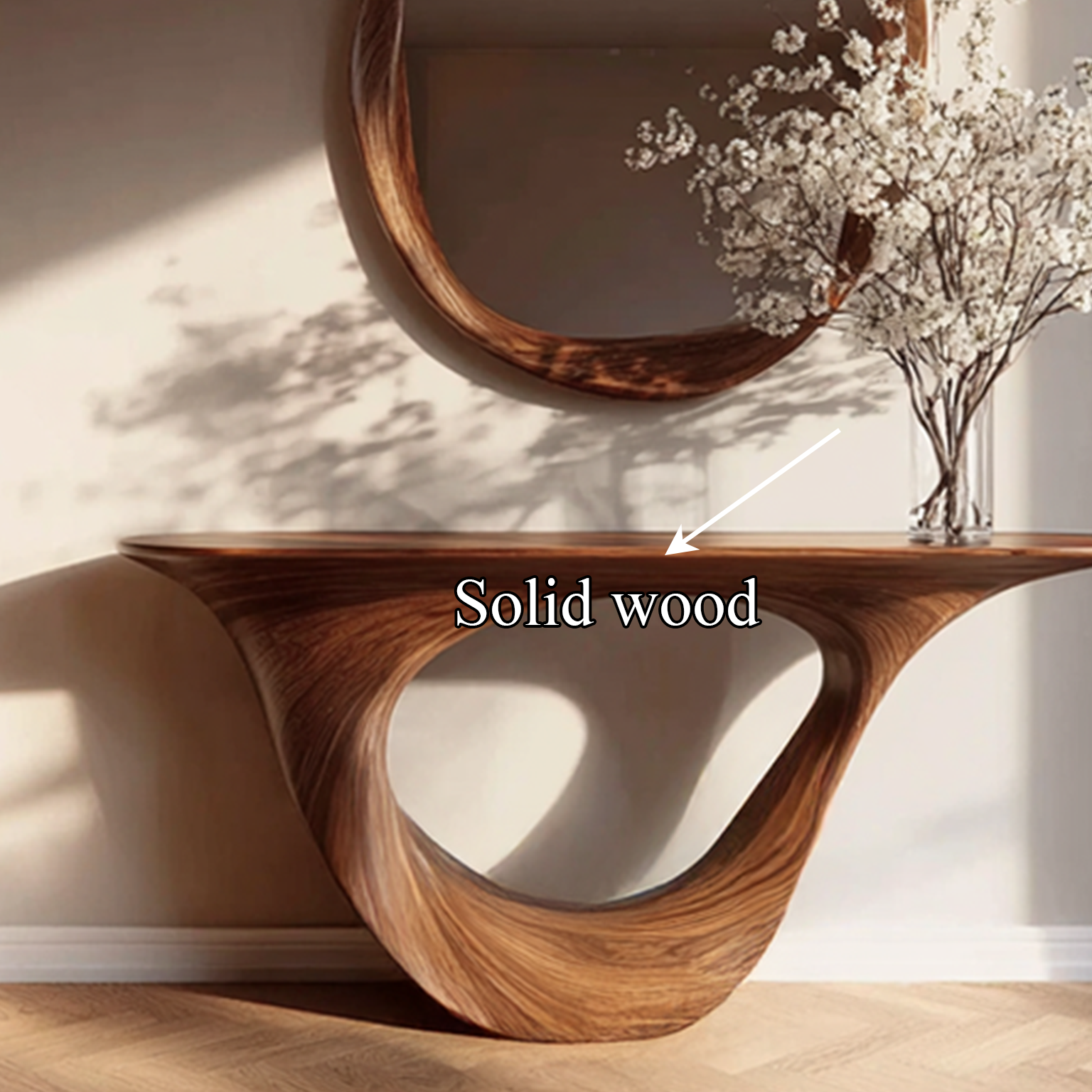 Rustic Sculptural Console Table Entryway SINLSACS139