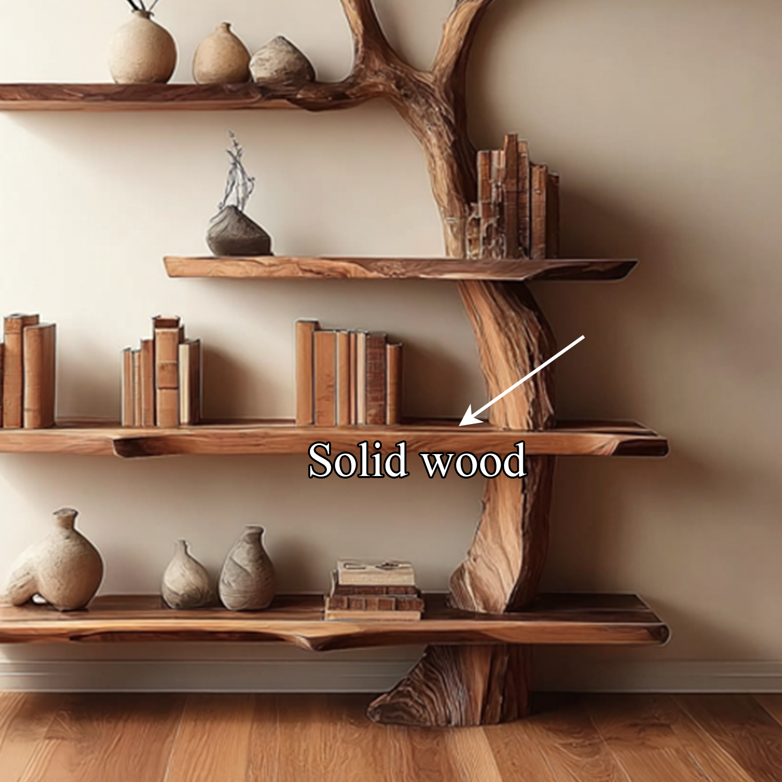 Midcentury Tree Bookshelf Office Entry SINLSATB218