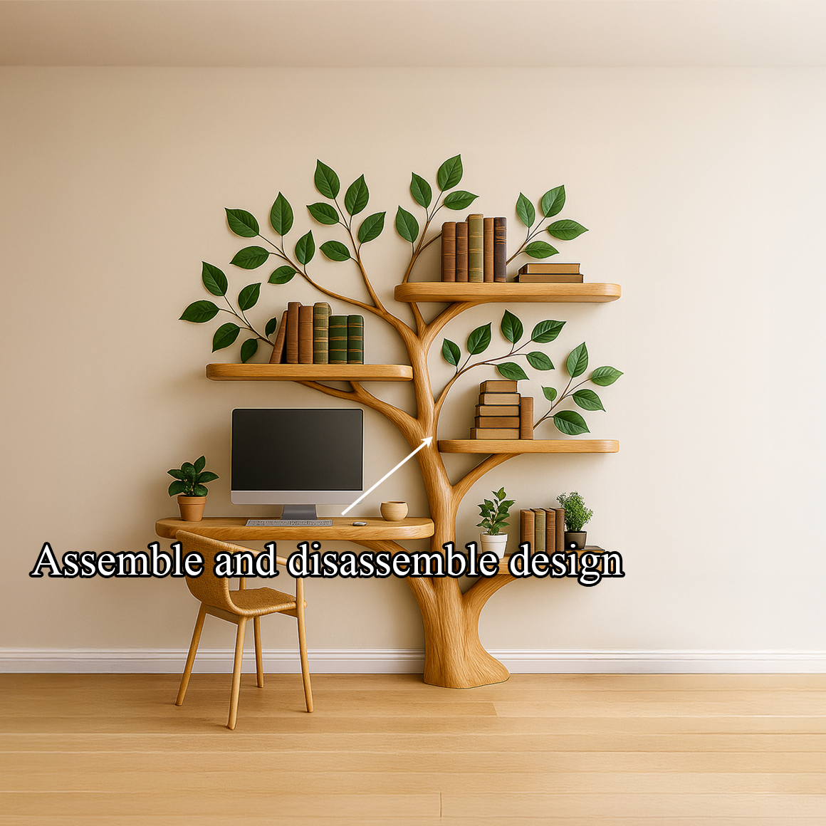 Tree Bookshelf Desk Mid Century Living Bedroom SINLSATB272