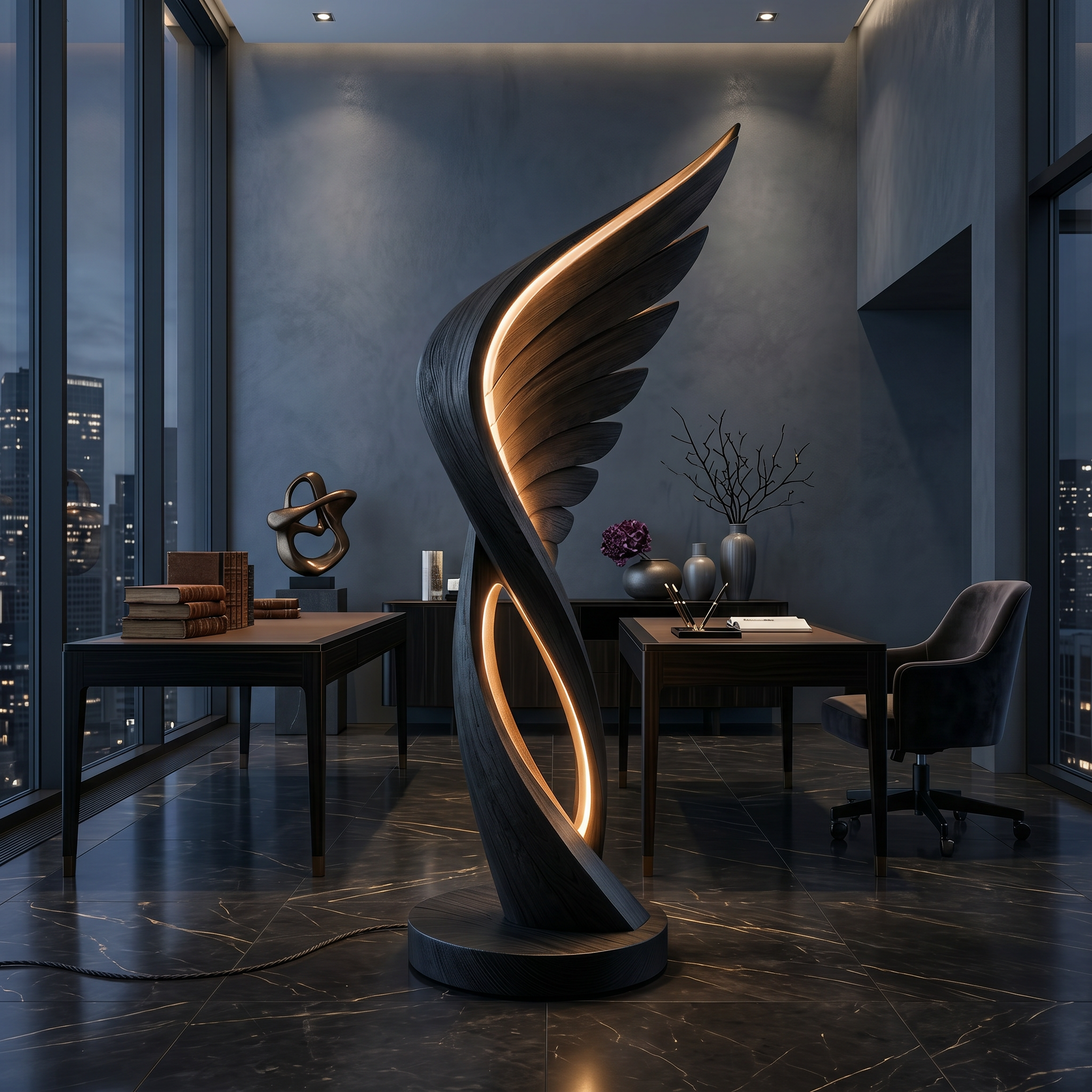 Organic Folding Wing Floor Lamp For Bedroom SILDTTNLAM041
