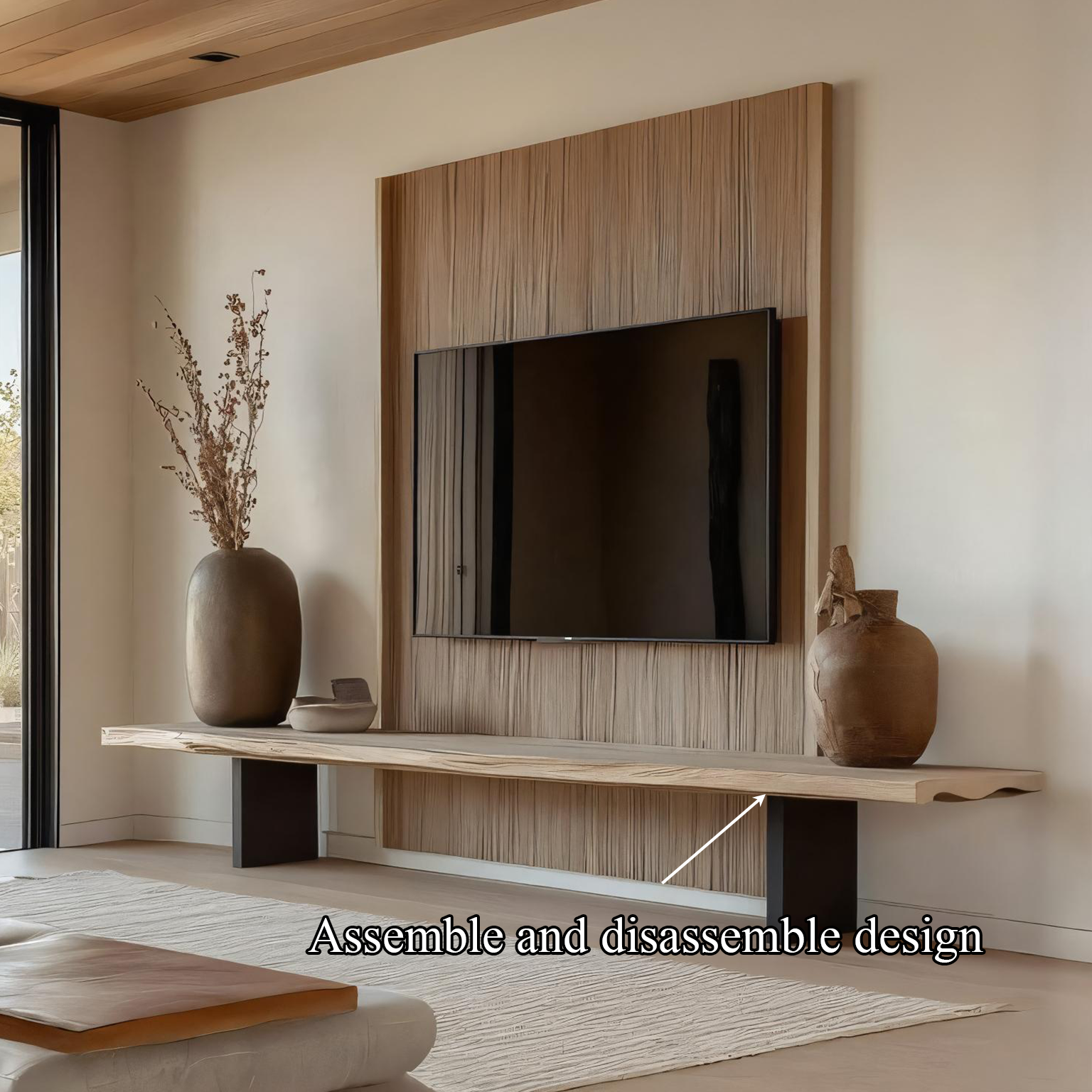 Rustic TV Console Live Edge Living Room SINLSACS110