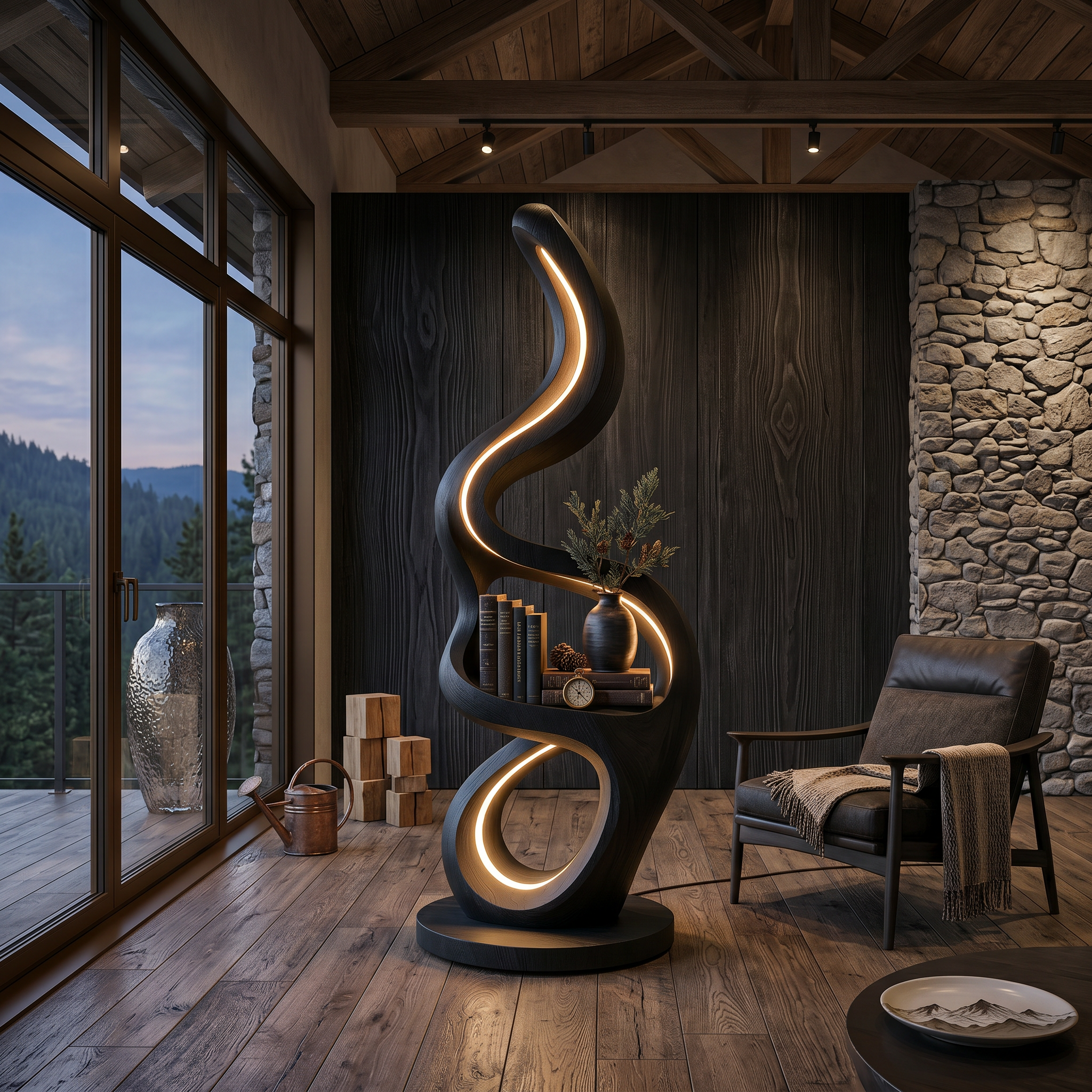 Modern Teardrop Lamp With Shelf For Reading SILDTTNLAM023