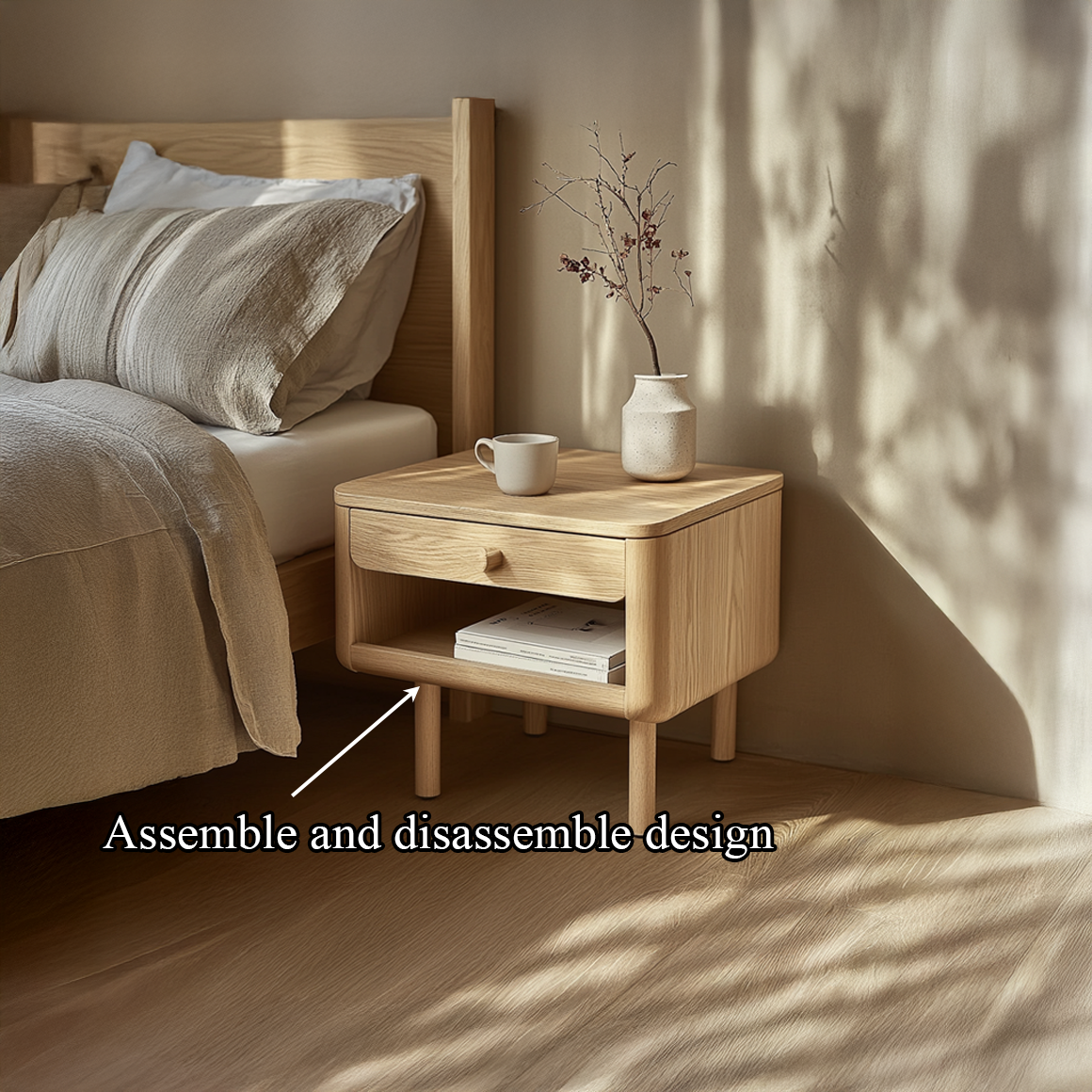 Mid Century Modern Nightstand For Bedroom SINLSABT176