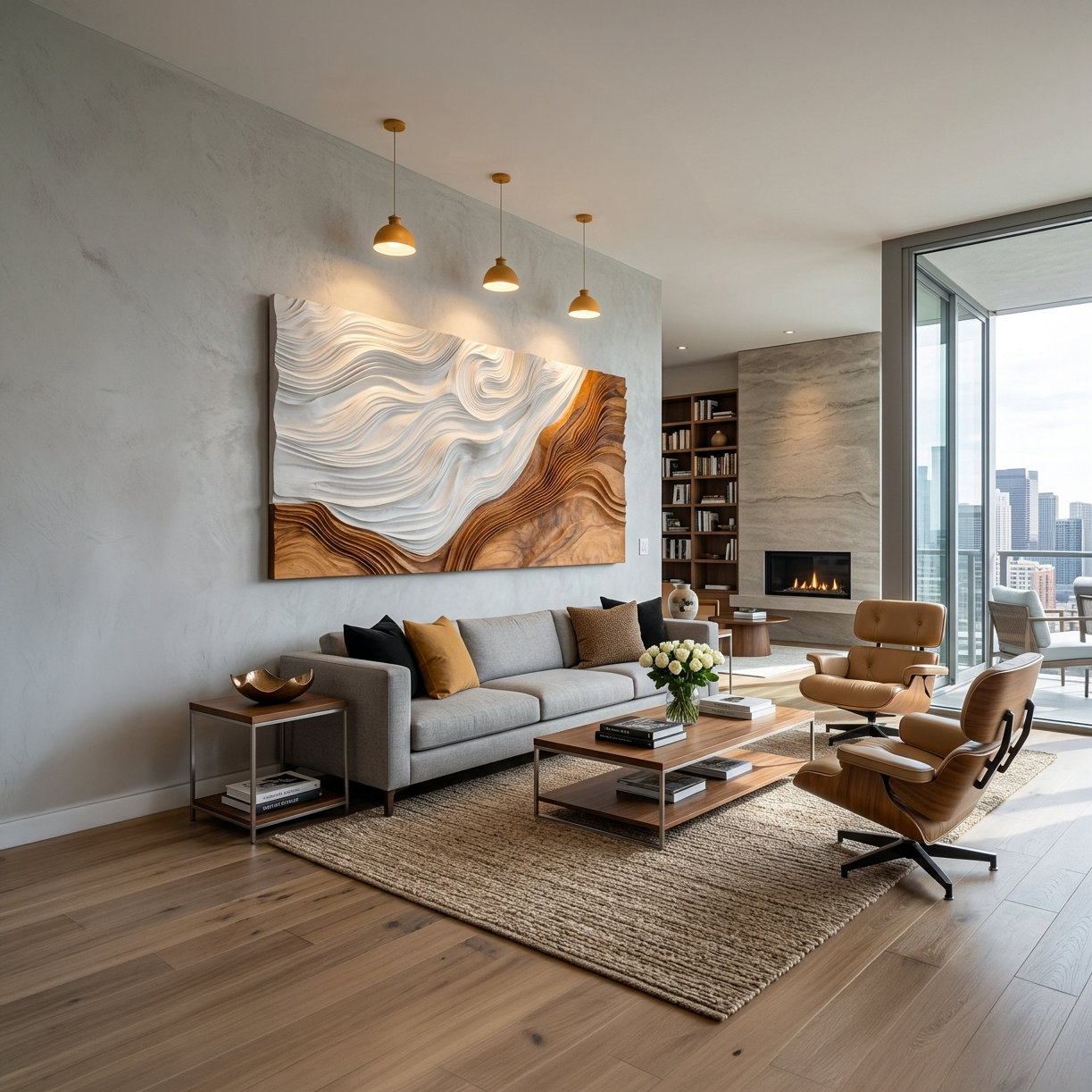Contemporary Wooden Wave Wall Art For Wall Decor RTTHTTWA119