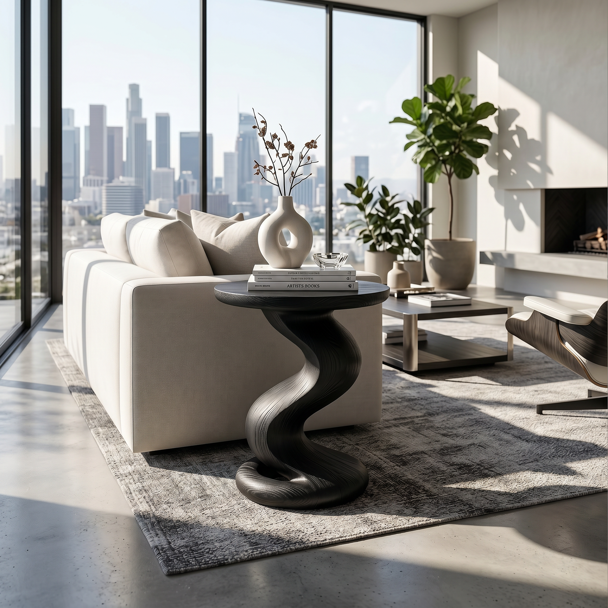 Minimalist Flow Side Table Elegant Living Room SILDTTRSTA034