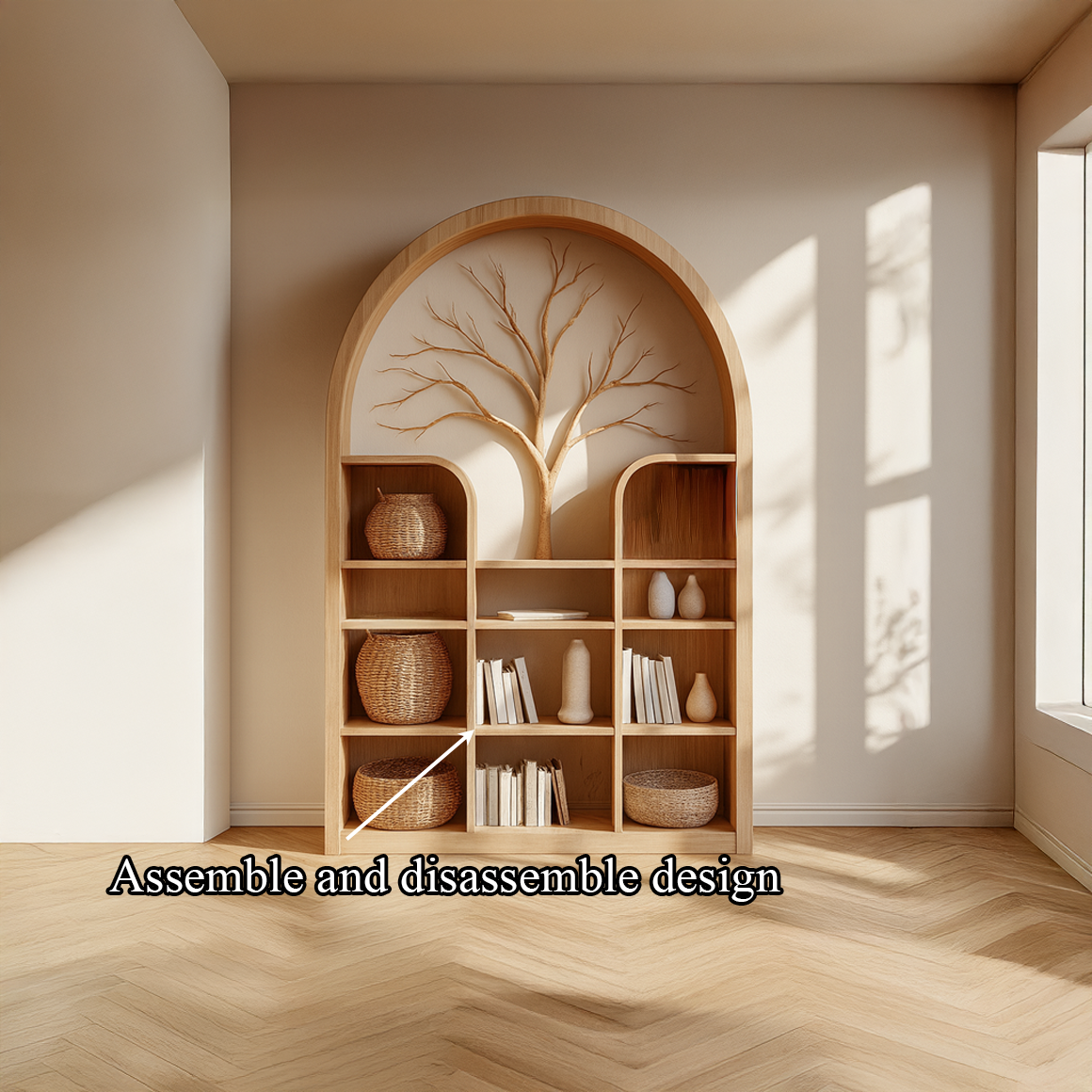 Scandinavian Rustic Tree Style Storage Cabinet Living Room Or Office SINLSASC235