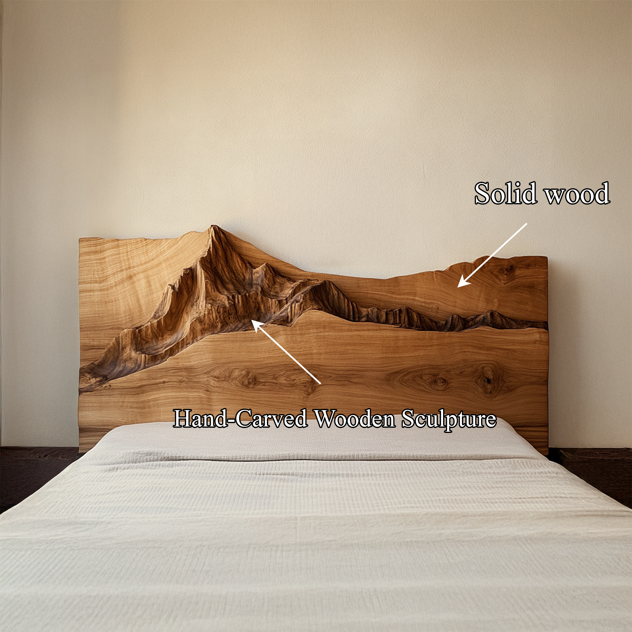 Rustic Organic Headboard For Bedroom Or Relaxing Area SINLSADH030