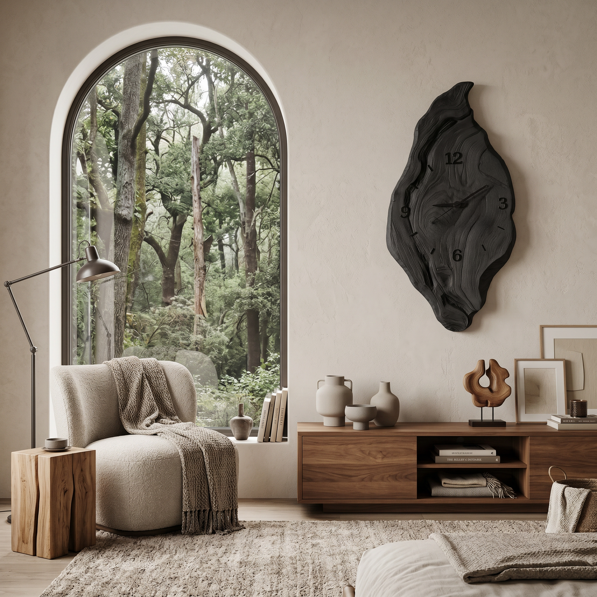 Rustic Wall Clock With Live Edge Design For Bedroom SITHTTWAC002
