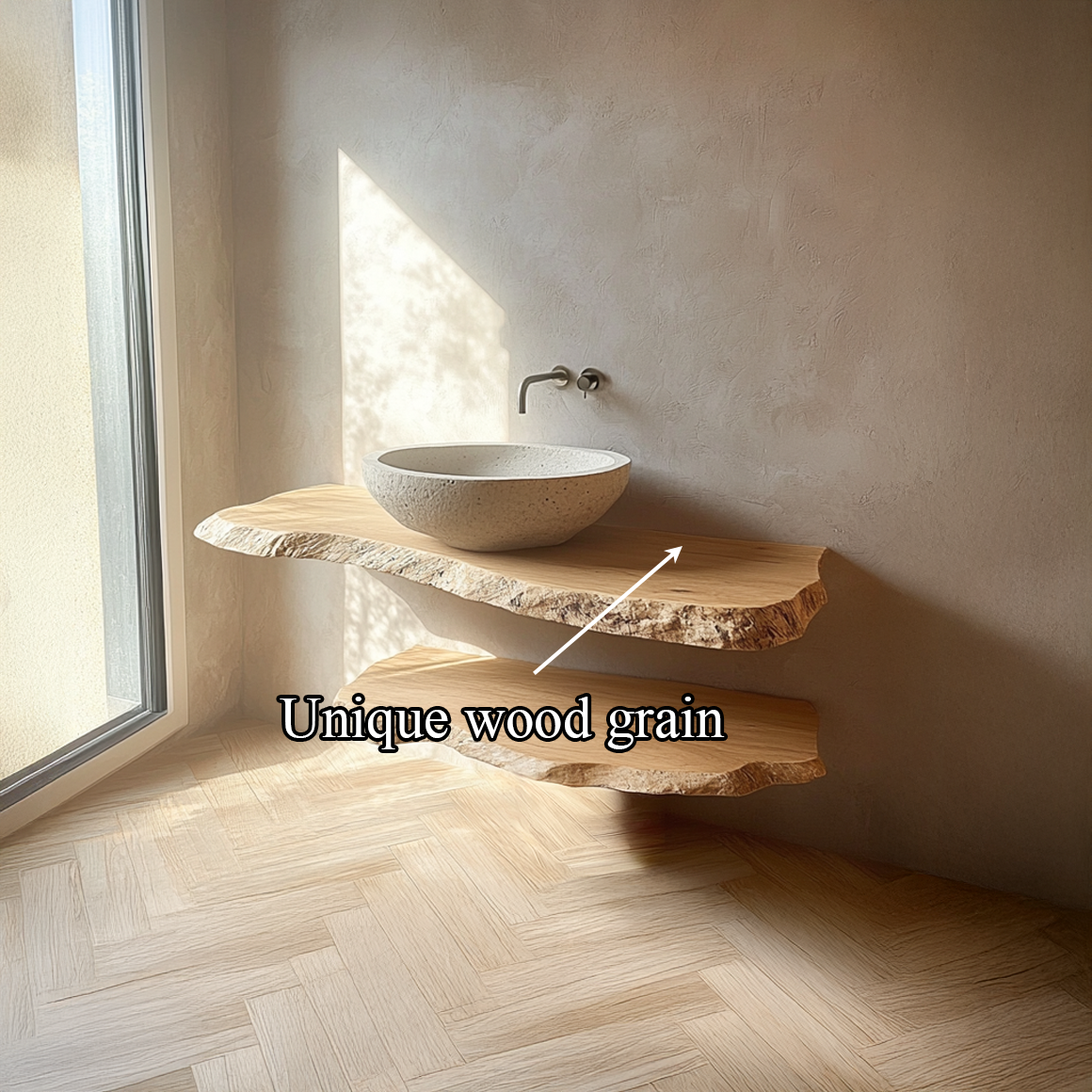Rustic Floating Shelf Double Vanity Bathroom SINLSABRV178