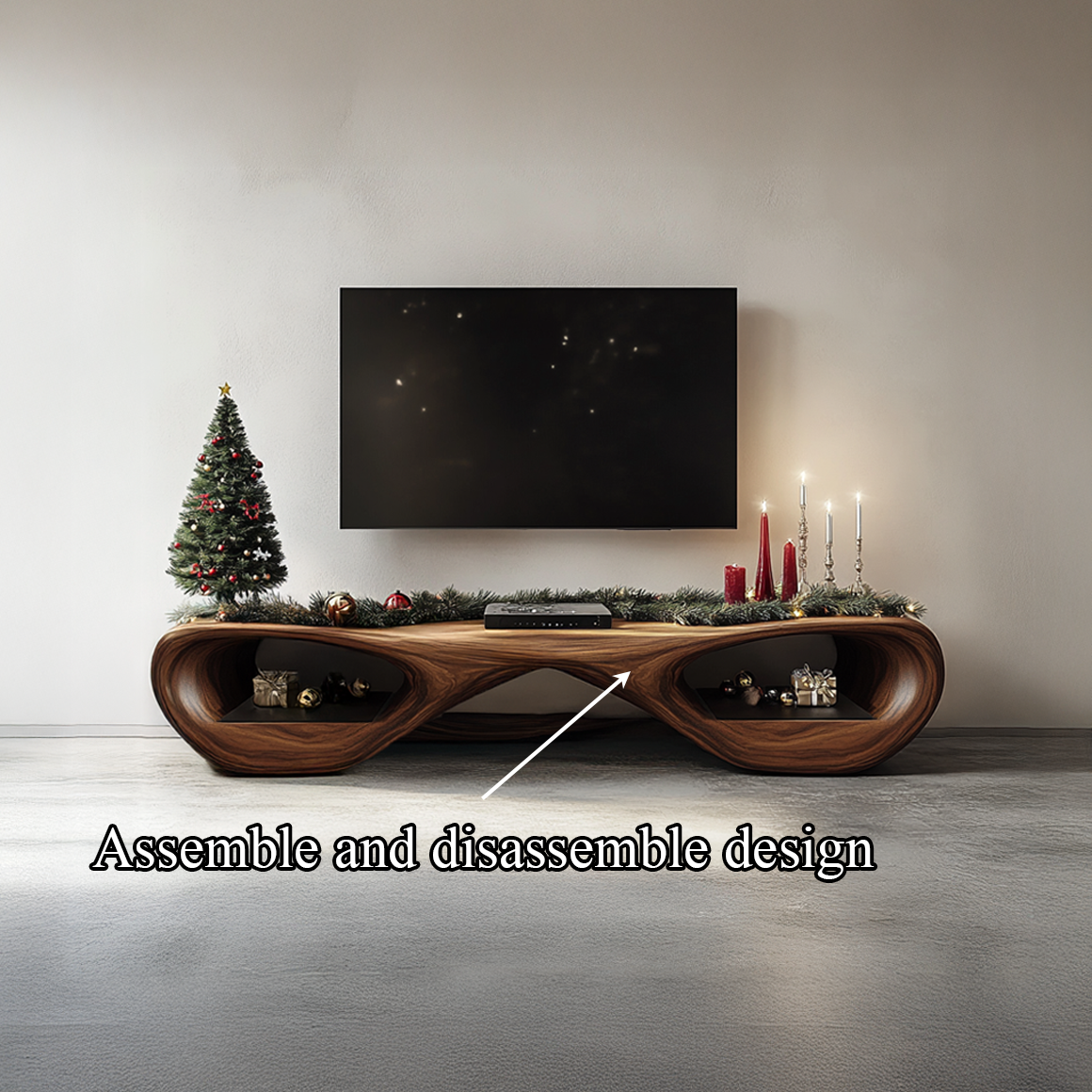 Rustic Christmas TV Stand Console Living Room Or Bedroom SINLSASC224
