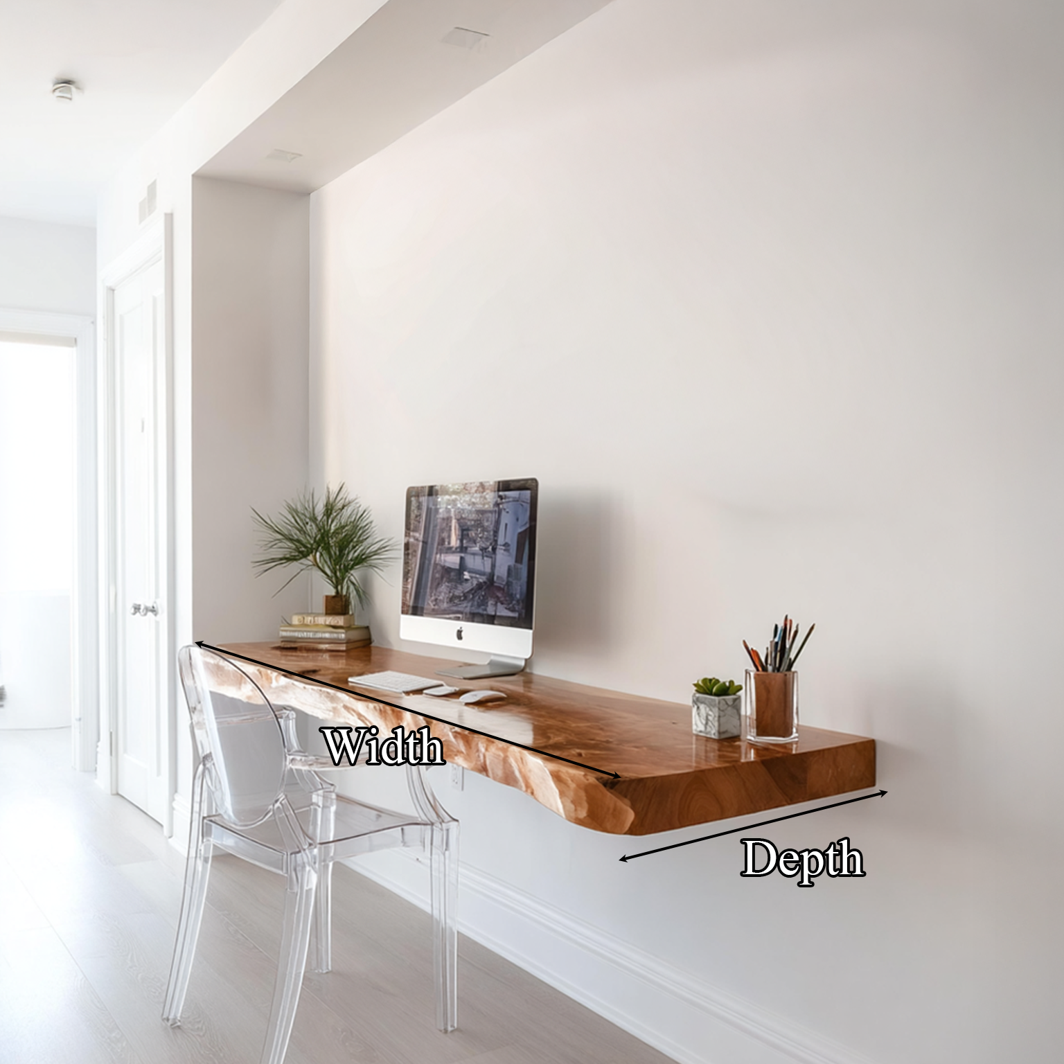Rustic Floating Desk Living Home Office SINLSAFL083