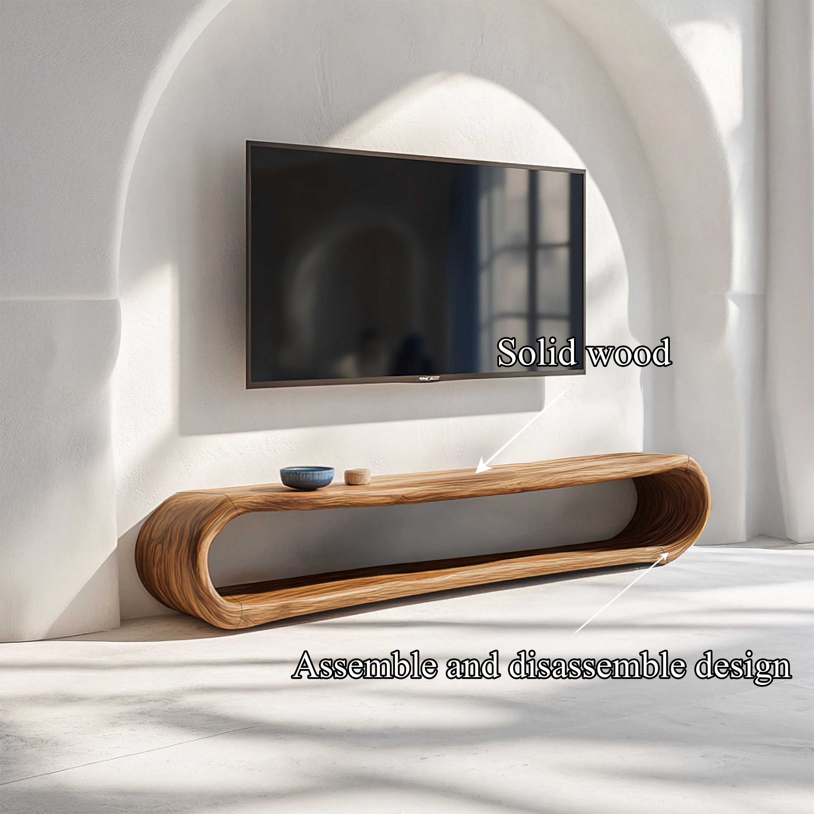 Mediterranean Organic TV Stand Living Room And Bedroom SINLSASC341