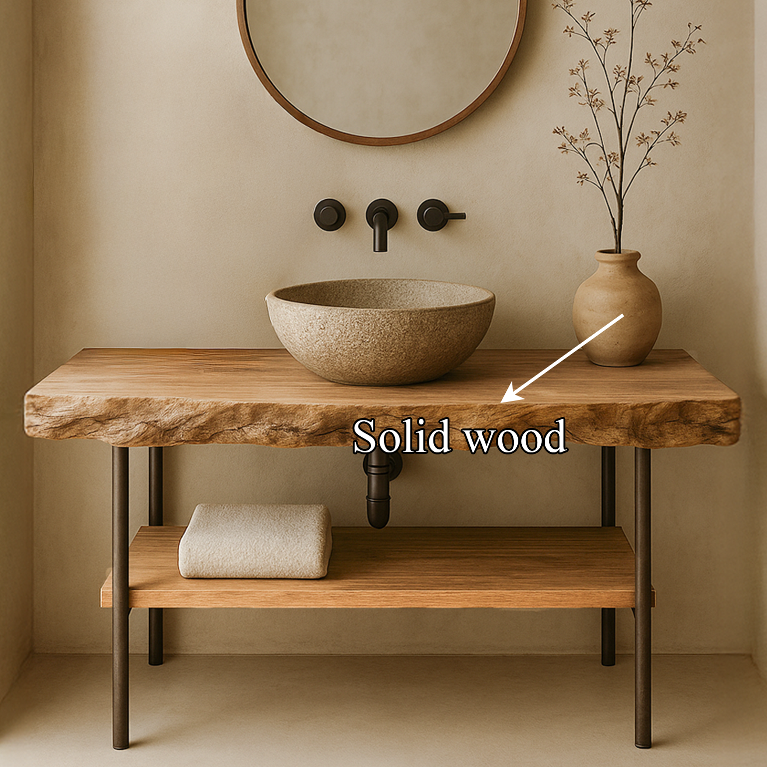 Midcentury Natural Edge Counter Bathroom SINLSABRV099