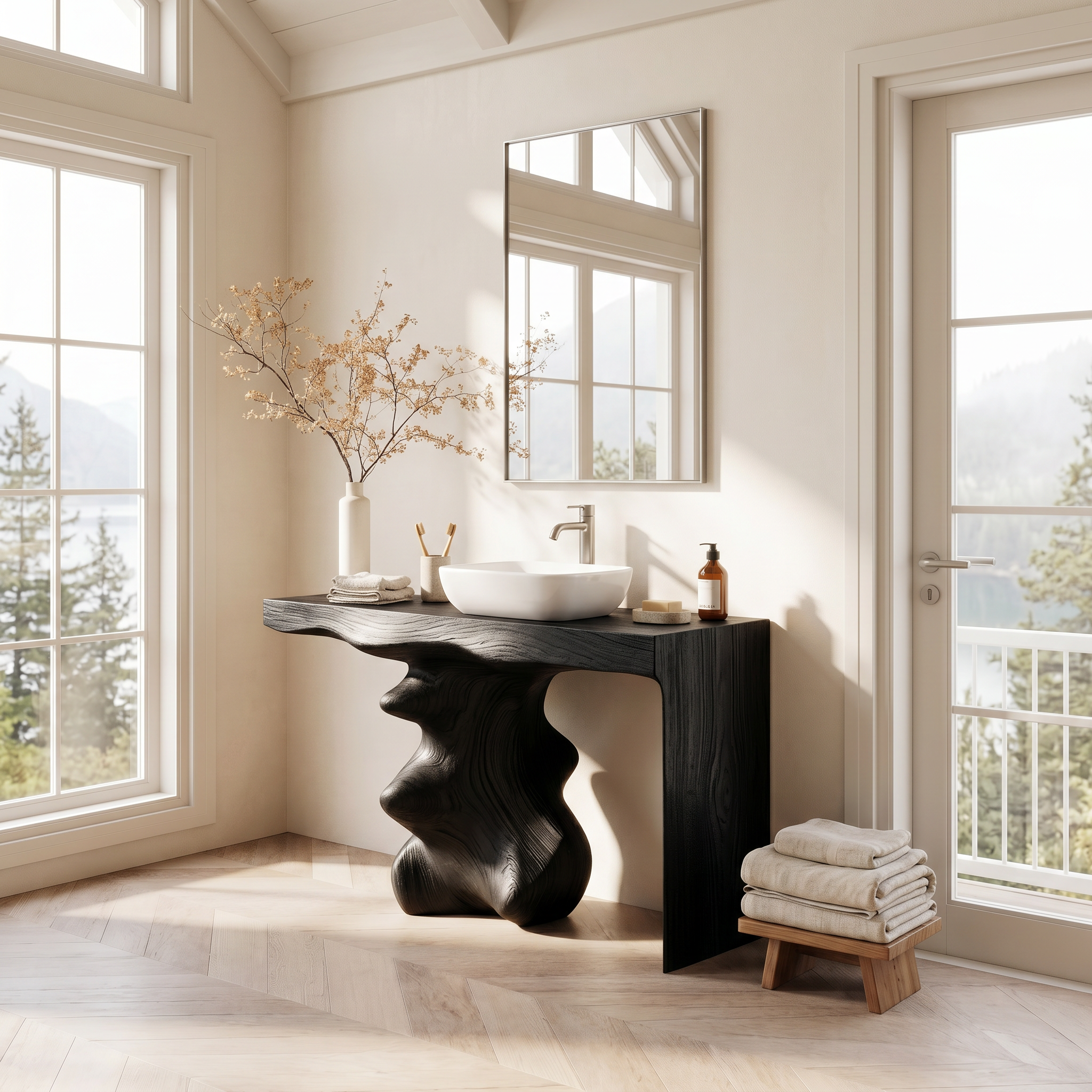 Mid Century Vanity For Organic Bathroom Interiors SILDTTNBRV012