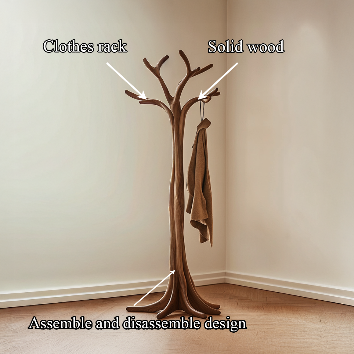 Rustic Tree Coat Rack Christmas Holiday Entryway Decor SINLSATCR076