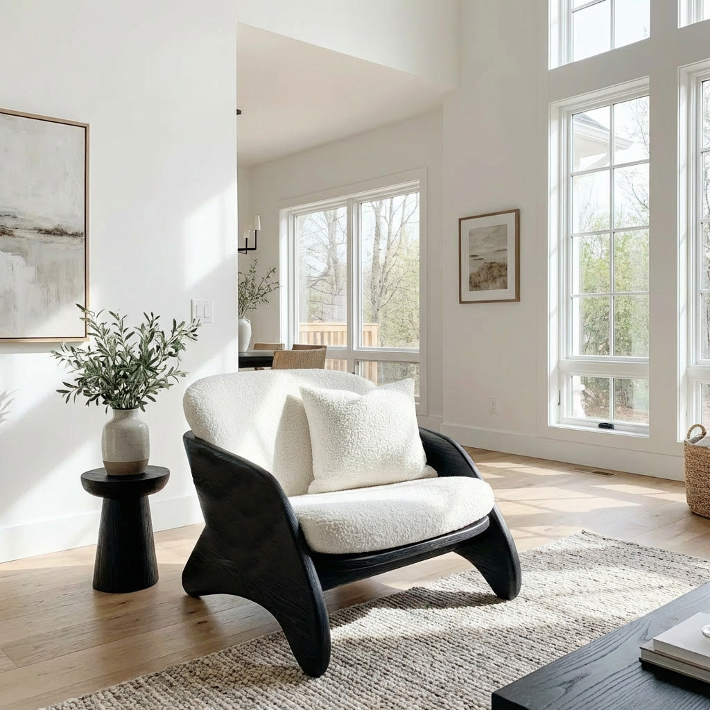 Contemporary Natural Wood Chair For Living Room Decor RTTHHNCHR155