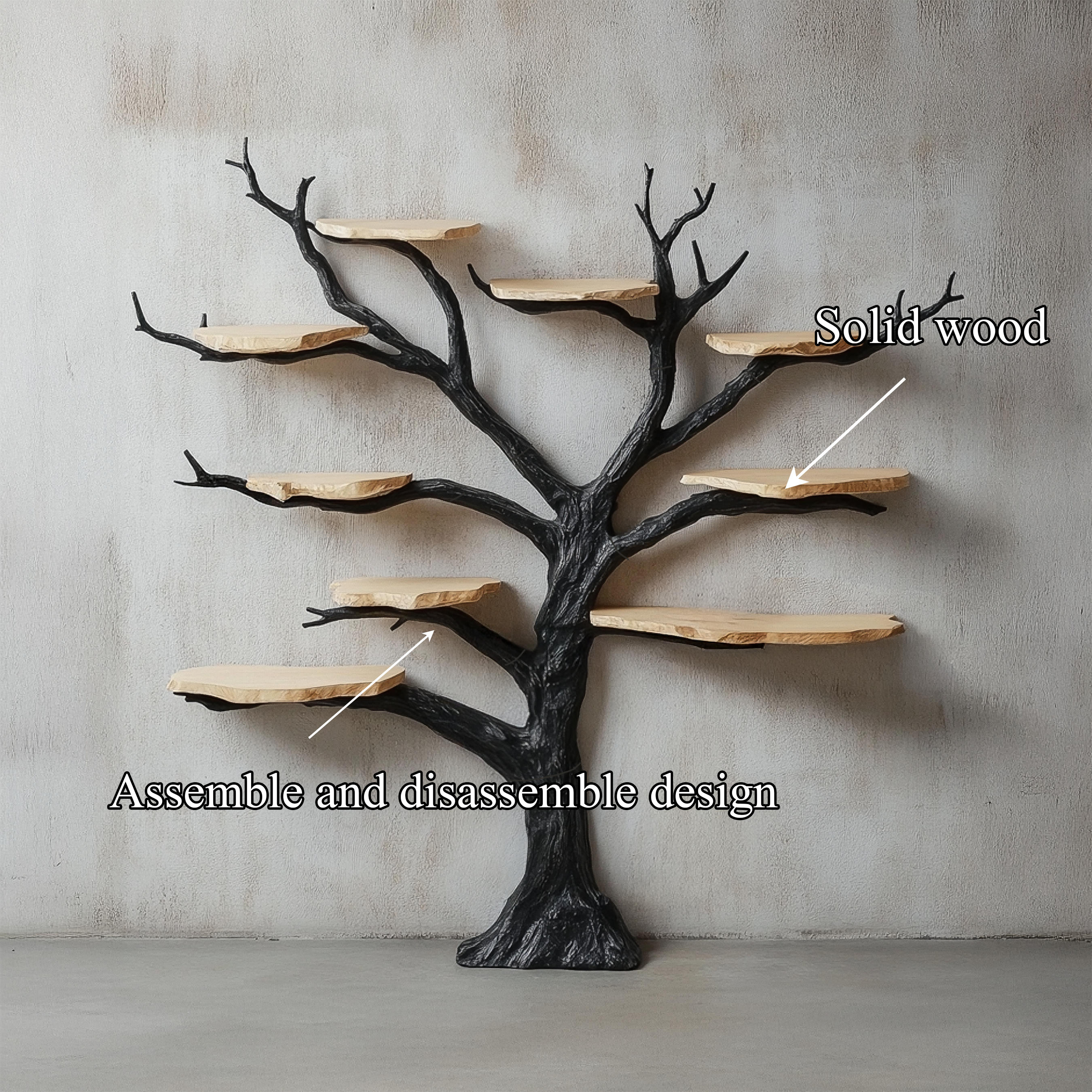 Rustic Organic Tree Wall Shelf Artistic Home Decor SINLSATB563