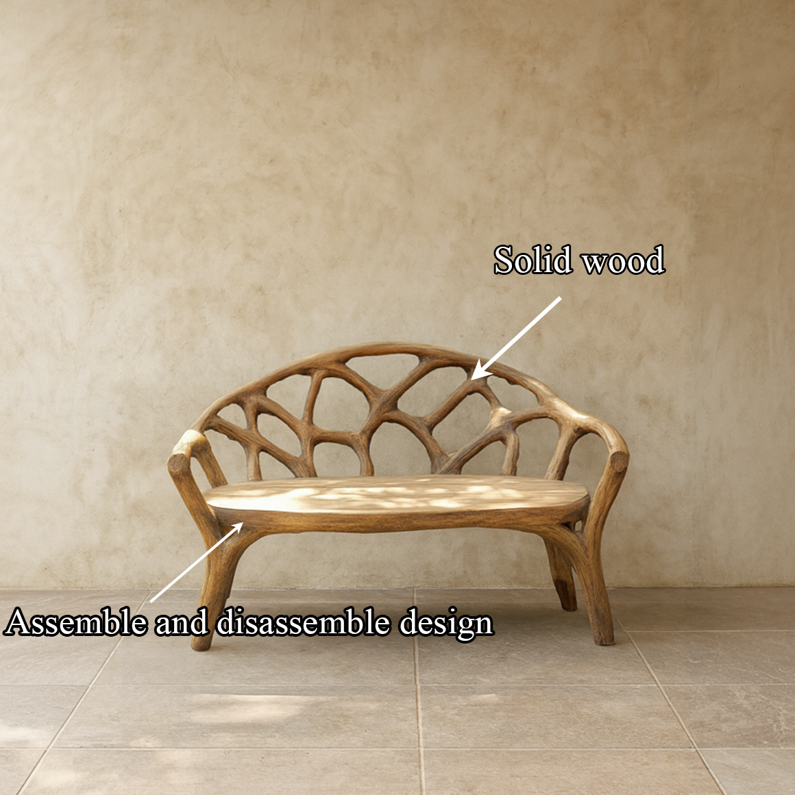 Organic Rustic Wooden Bench Entryway Or Living Room SINLSAWC026