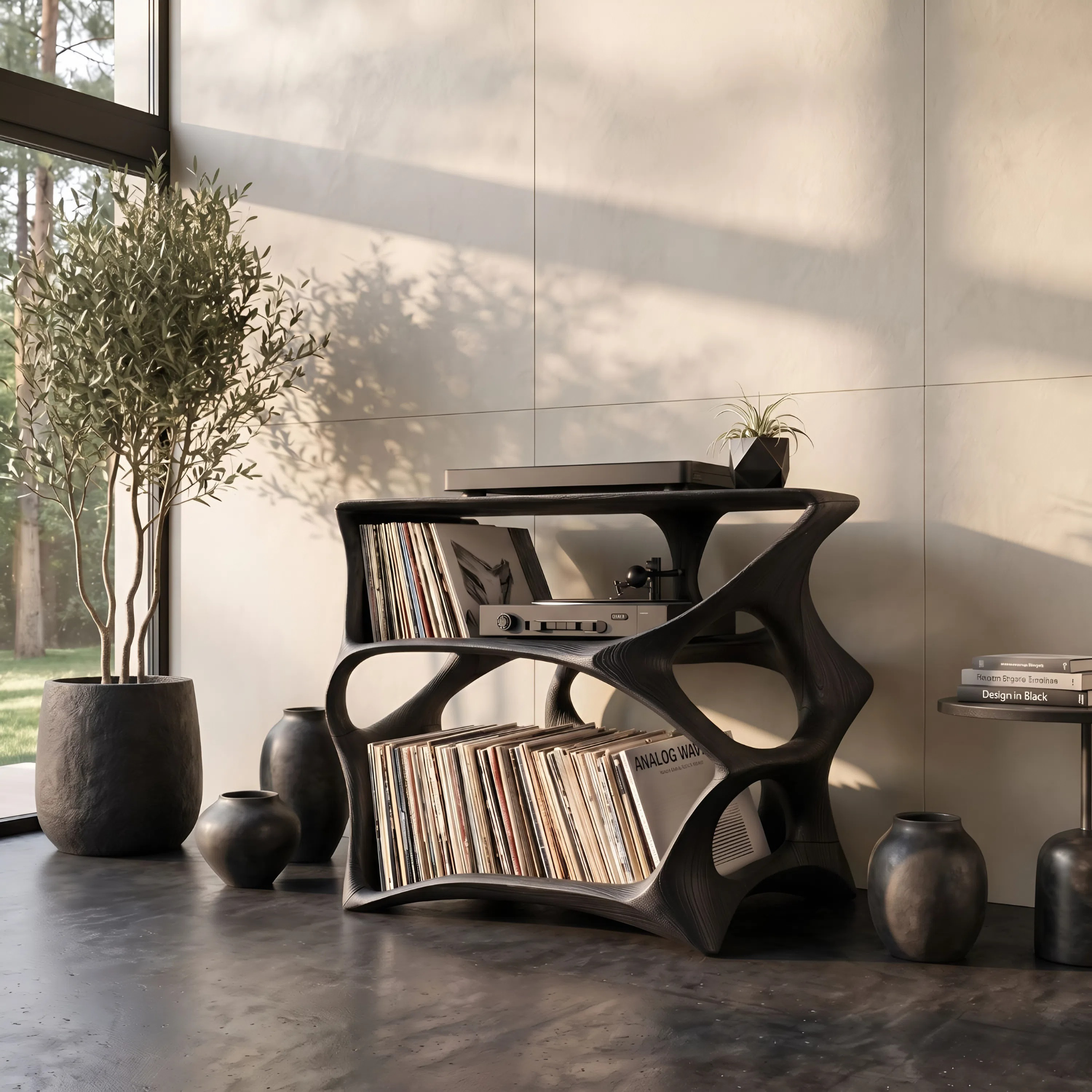 Farmhouse Record Stand Cozy Living Room Furniture SILDTTNRPT001