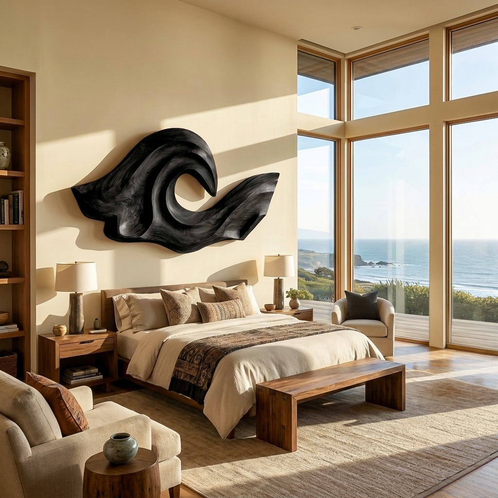 Ocean Wave Inspired Wood Wall Art For Living Room Decor RTTHTTWA138