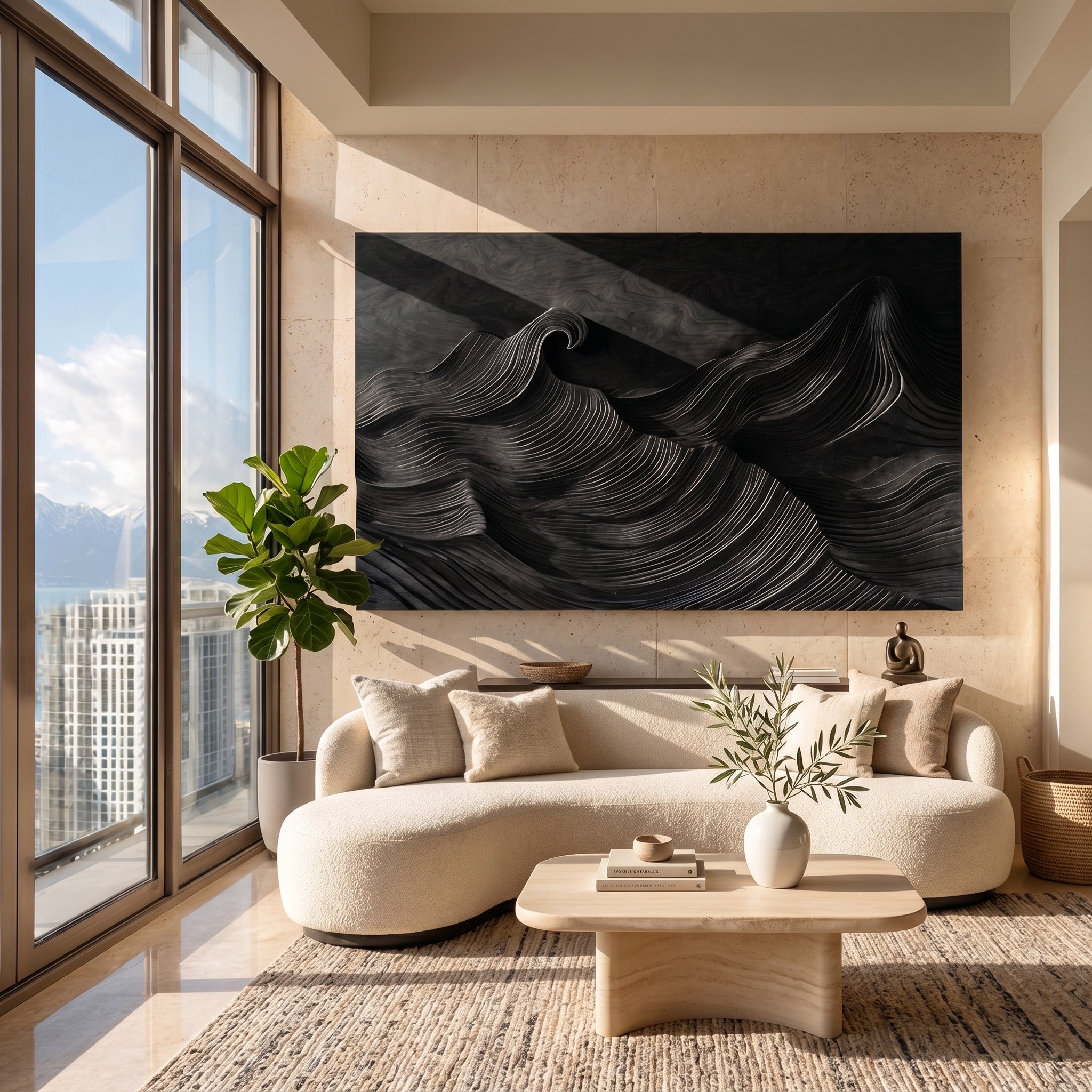 Organic Modern Wave Wood Wall Art For Wall Decor RTTHHNWA207