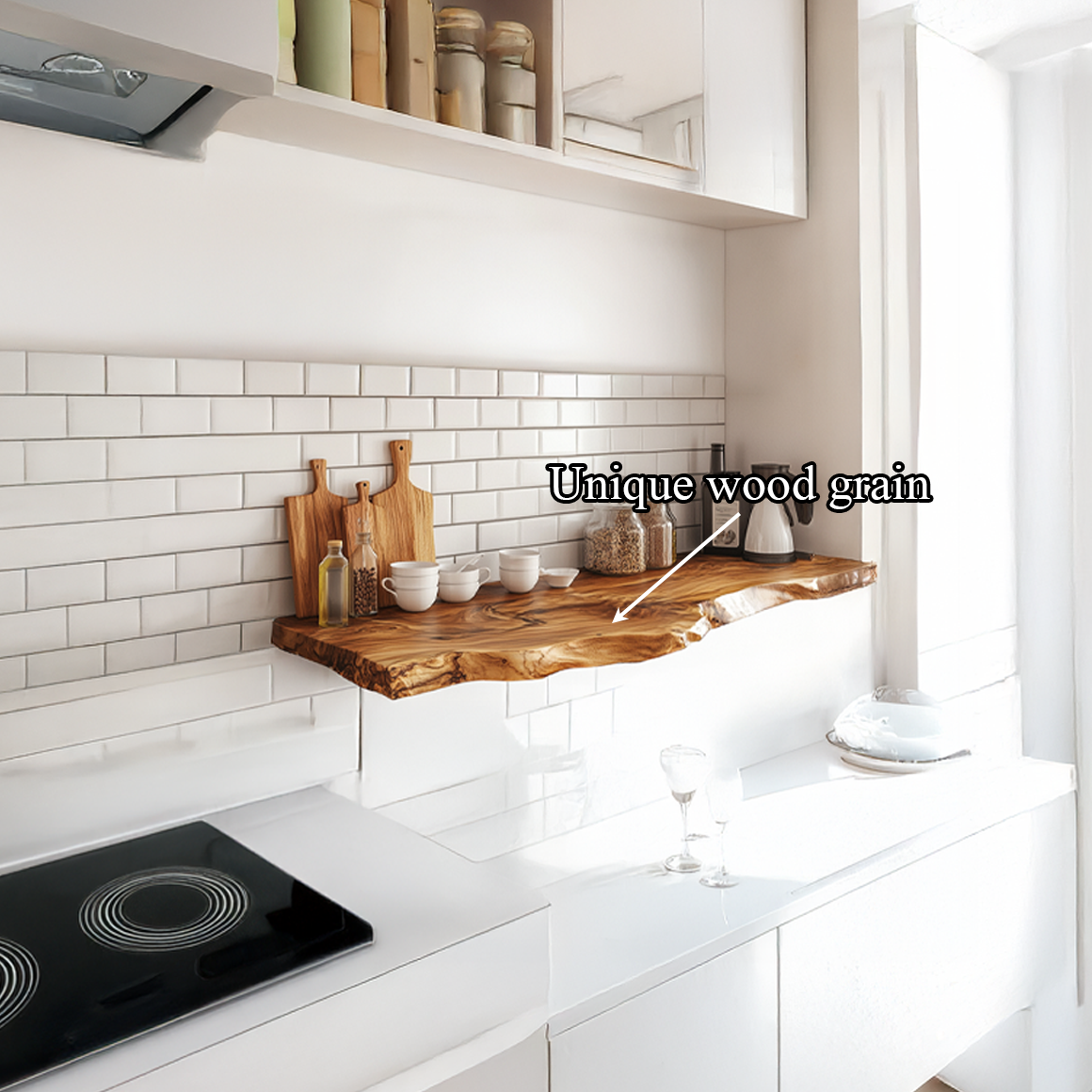 Live Edge Floating Shelf Handcrafted Kitchen Wall Storage Display SINLSAFL296