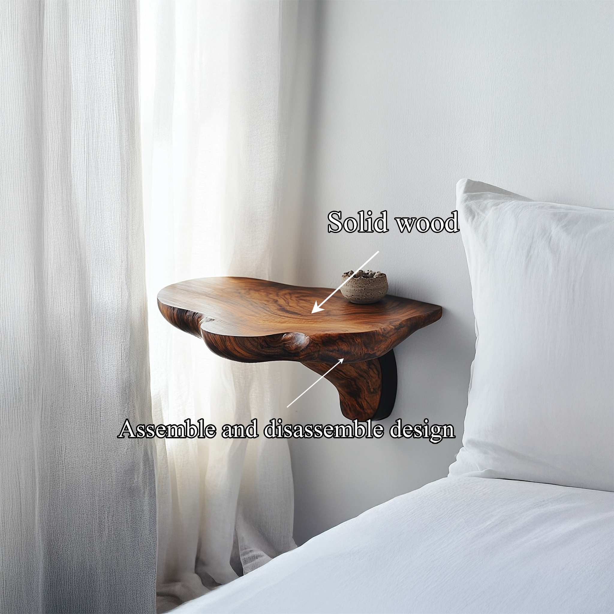 Organic Modern Accent Wall Shelf For Bedroom And Living Room SINLSAFL436