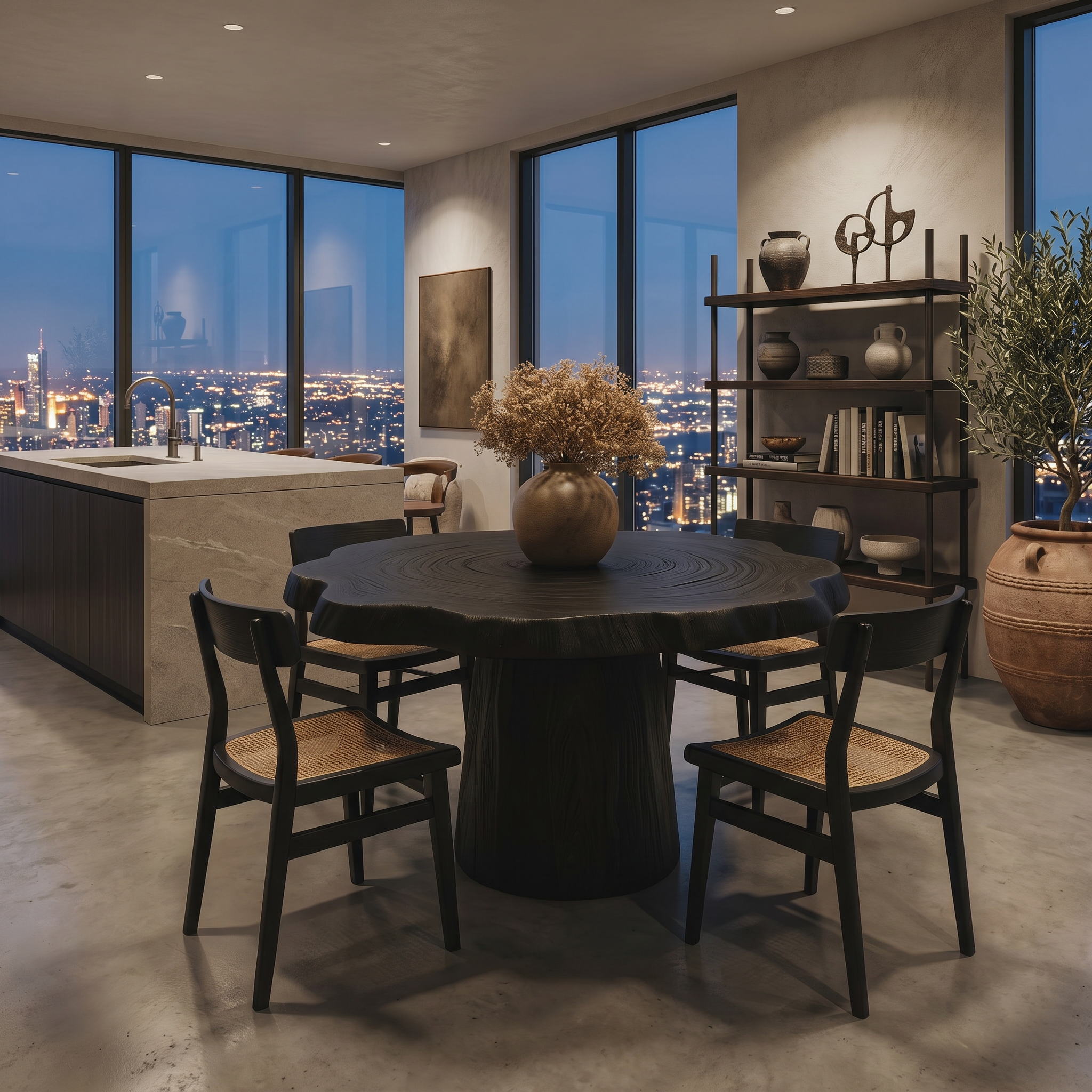 Round Pedestal Dining Table For Modern Kitchen Or Dining Room SITHTTDN002