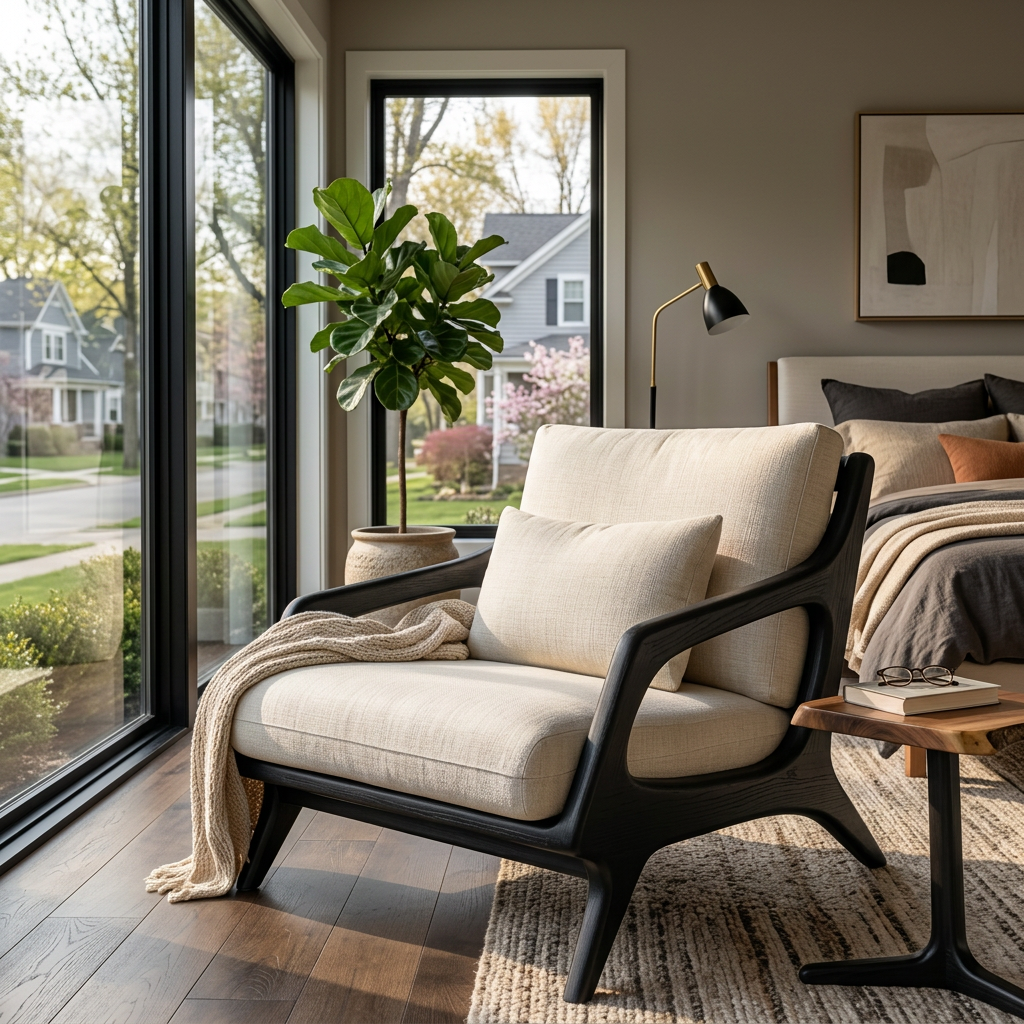 Organic Wooden Armchair With Sculptural Frame For Home RTTHTTACC027